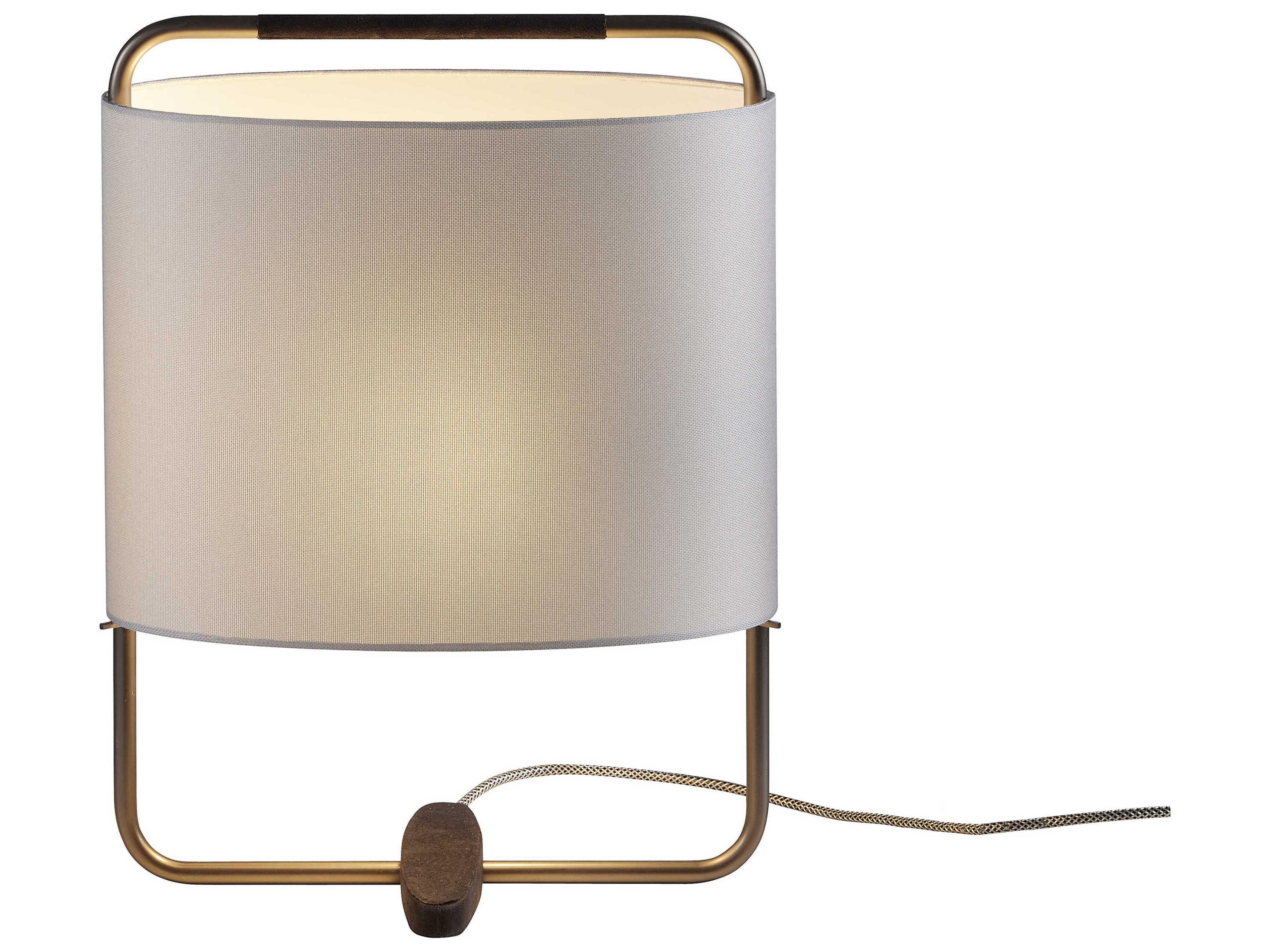 Carpyen Margot Matt Black Nickel Silver Fabric Table Lamp