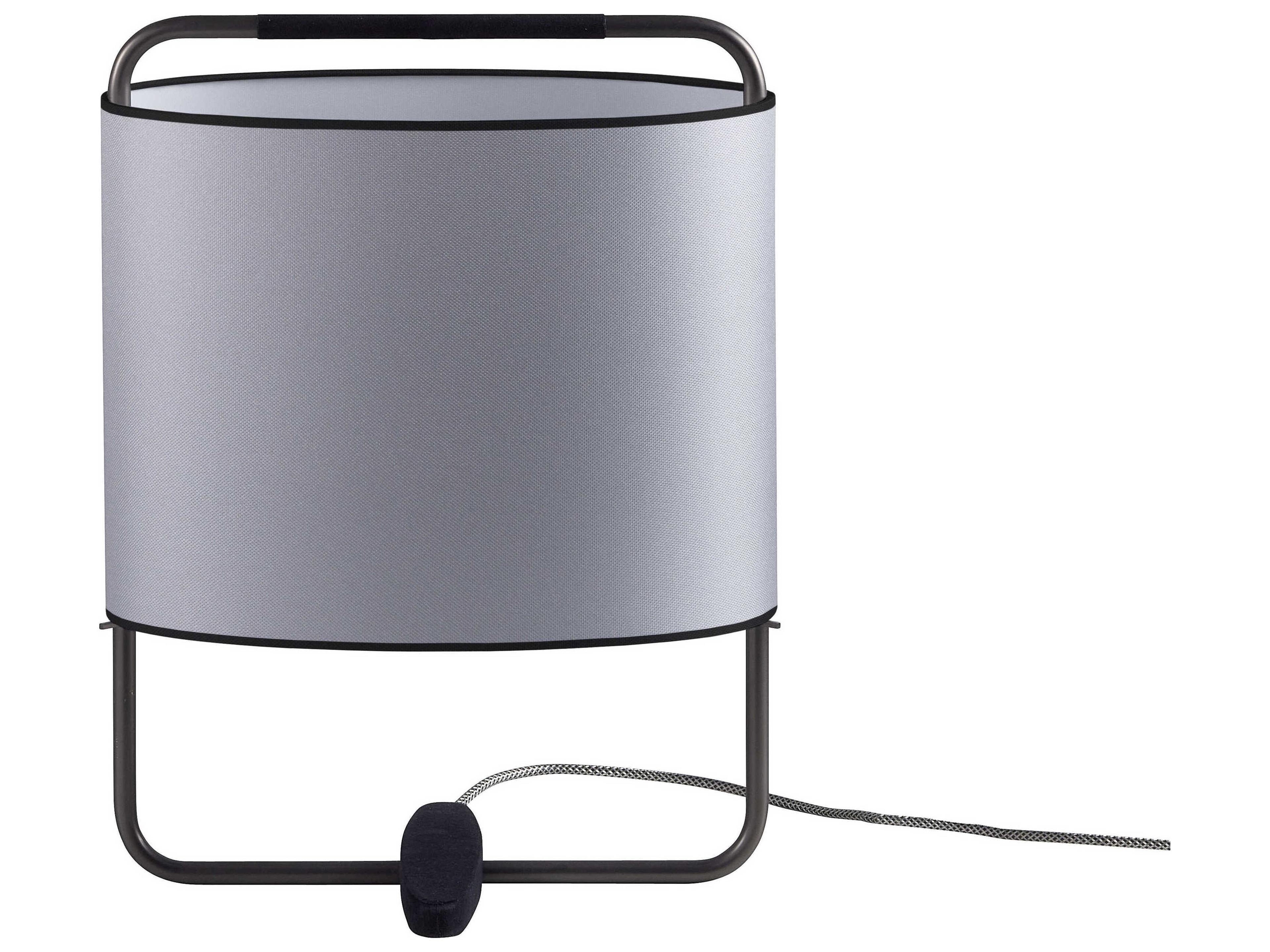 Carpyen Margot Matt Black Nickel Silver Fabric Table Lamp