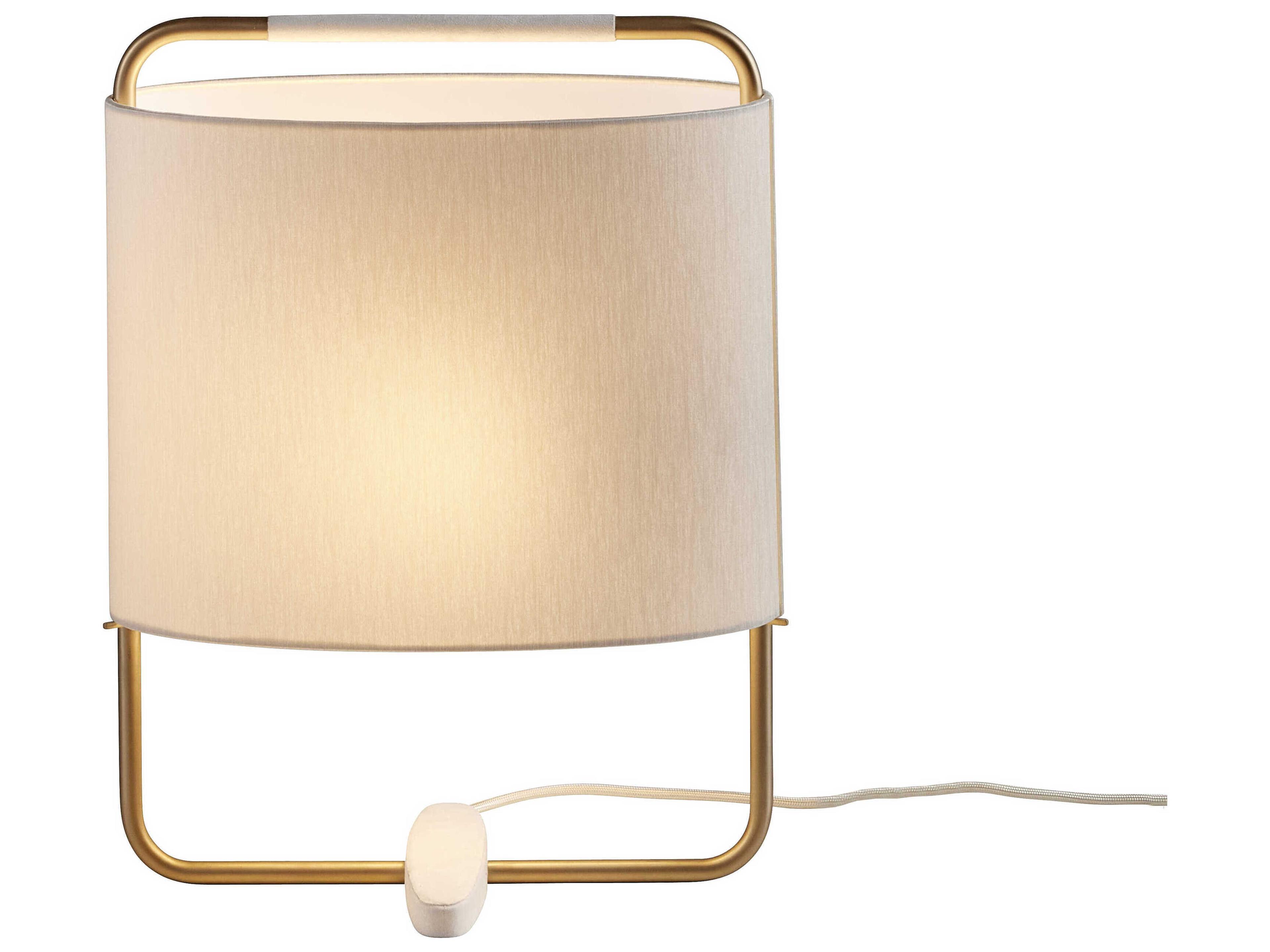 Carpyen Margot Matt Gold Beige Fabric Table Lamp