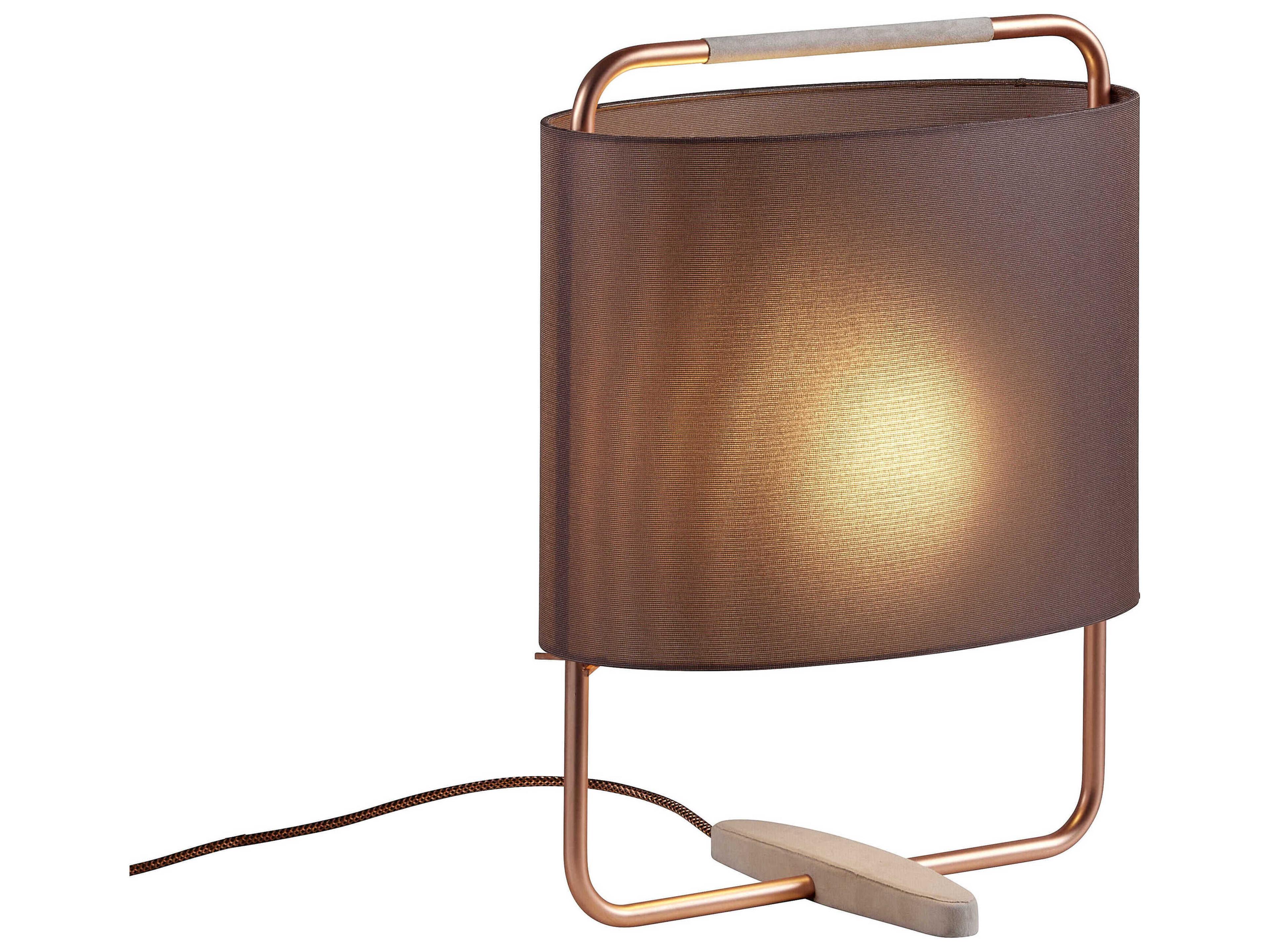 Margot Matt Copper Aubergune Fabric Table Lamp