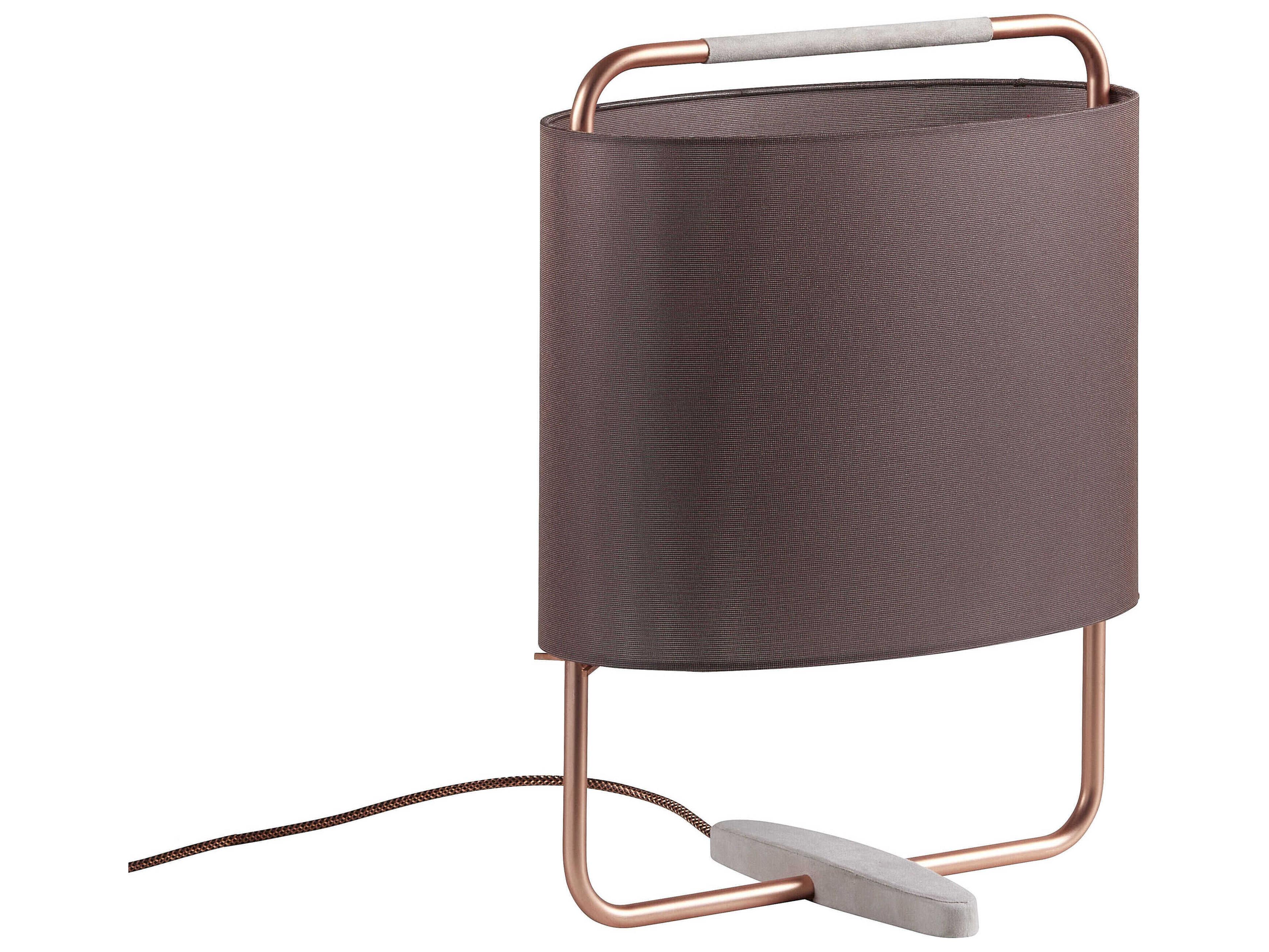 Carpyen Margot Matt Copper Aubergune Fabric Table Lamp