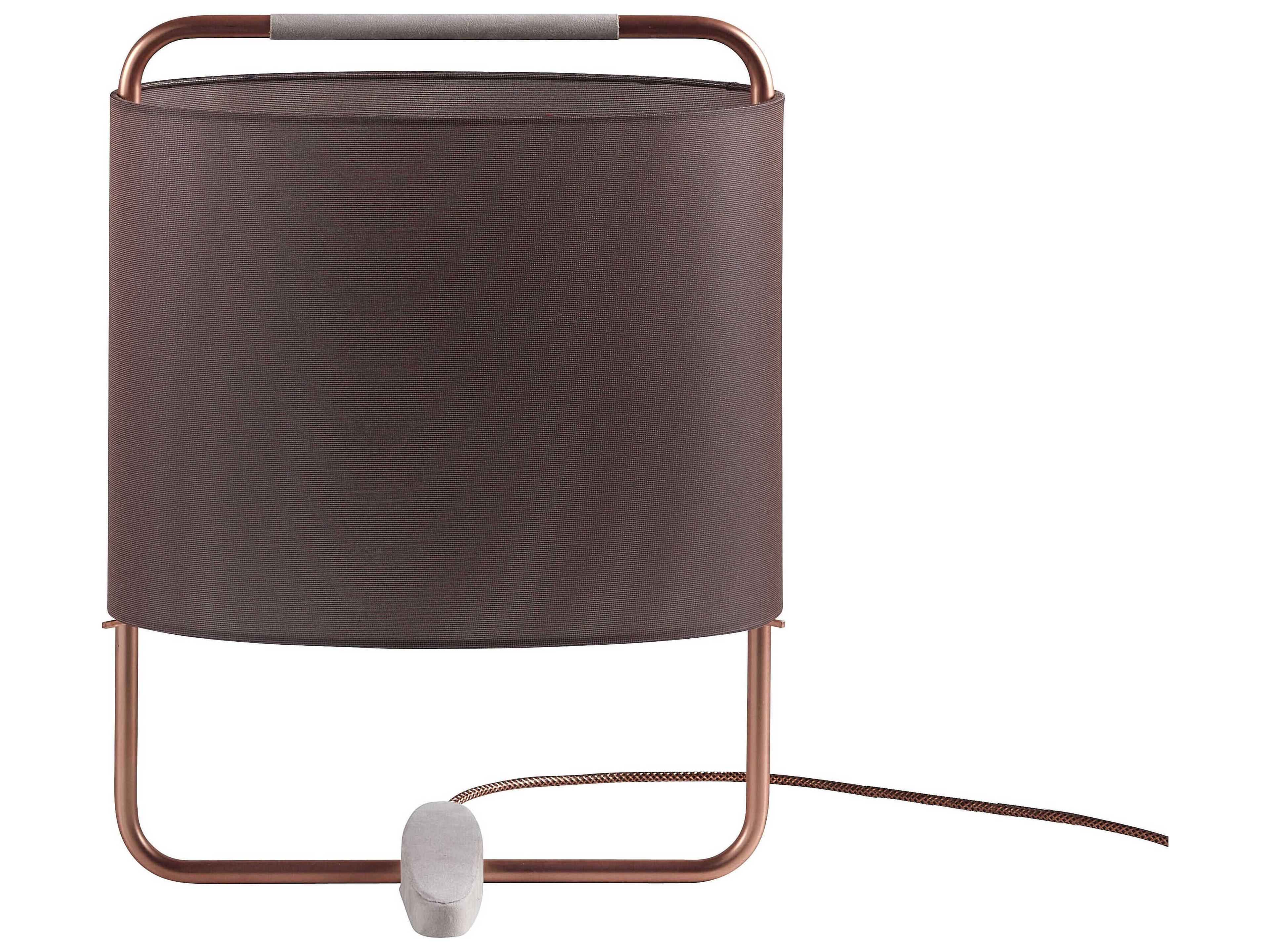 Carpyen Margot Matt Copper Aubergune Fabric Table Lamp