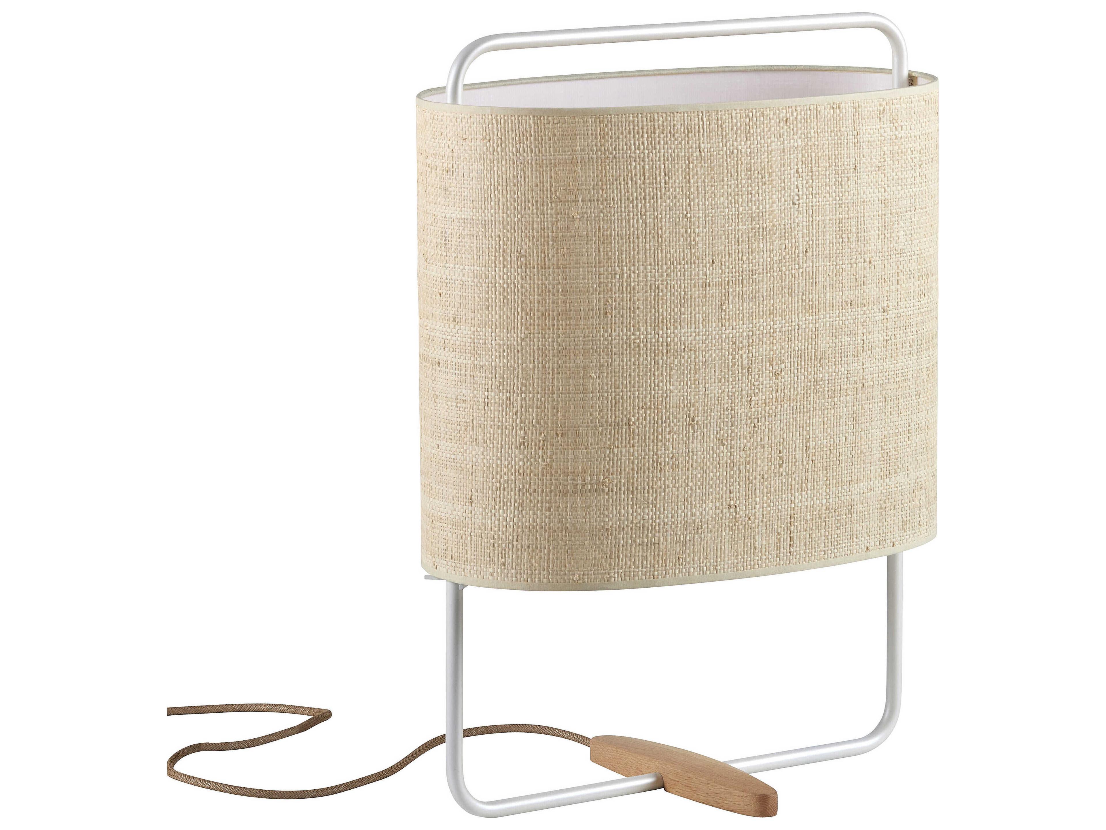 Carpyen Margot Nacre Natural Fiber Off White Table Lamp