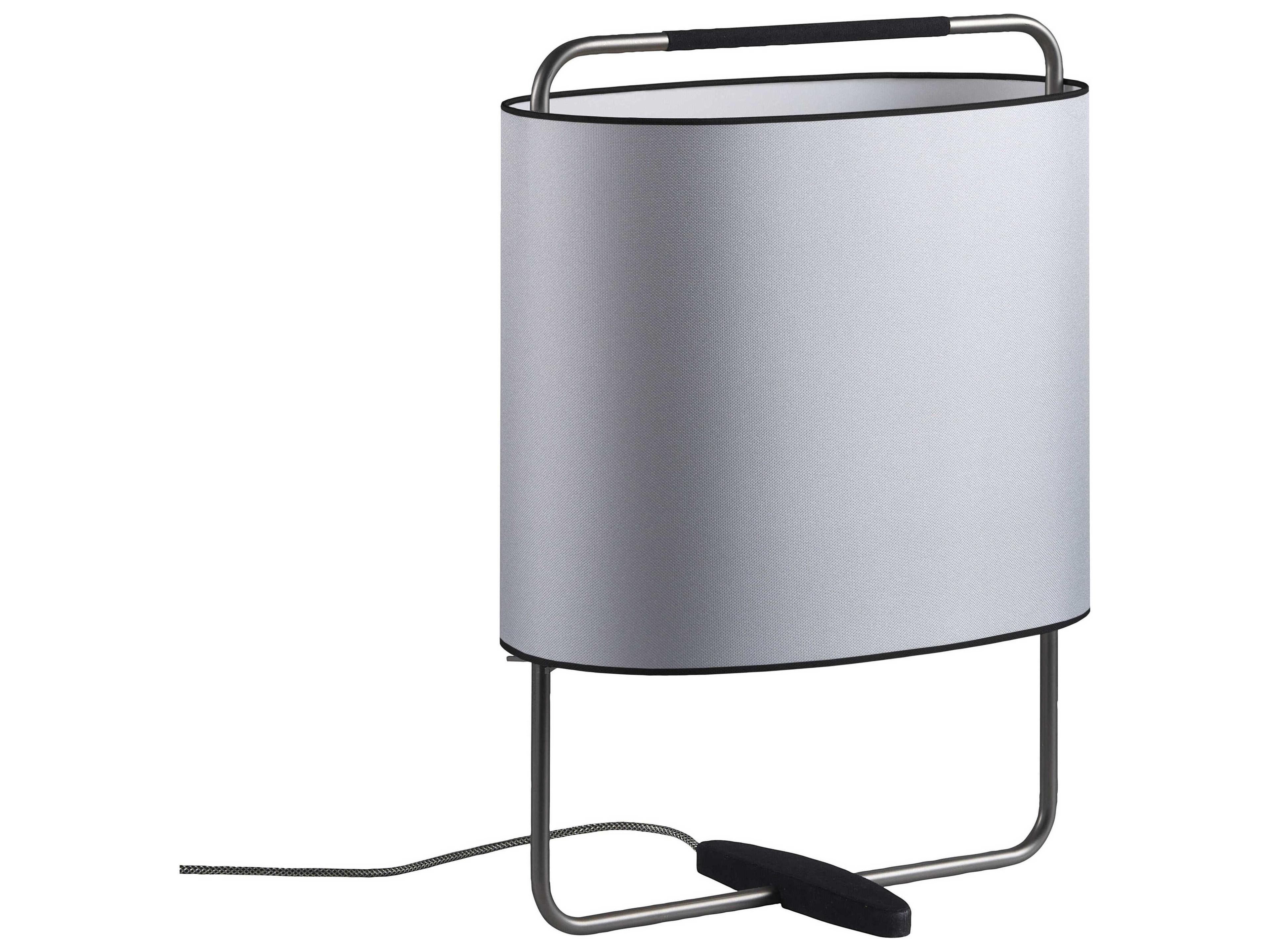 Carpyen Margot Matt Black Nickel Silver Fabric Table Lamp