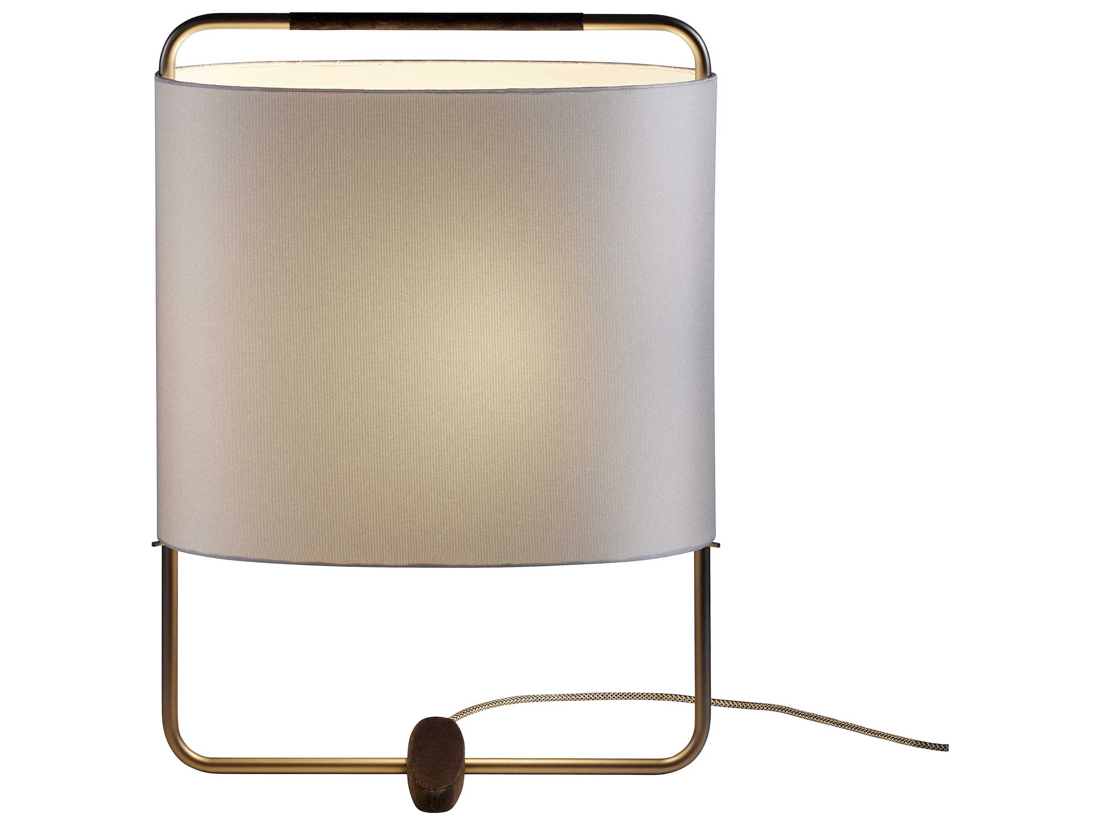 Carpyen Margot Matt Black Nickel Silver Fabric Table Lamp