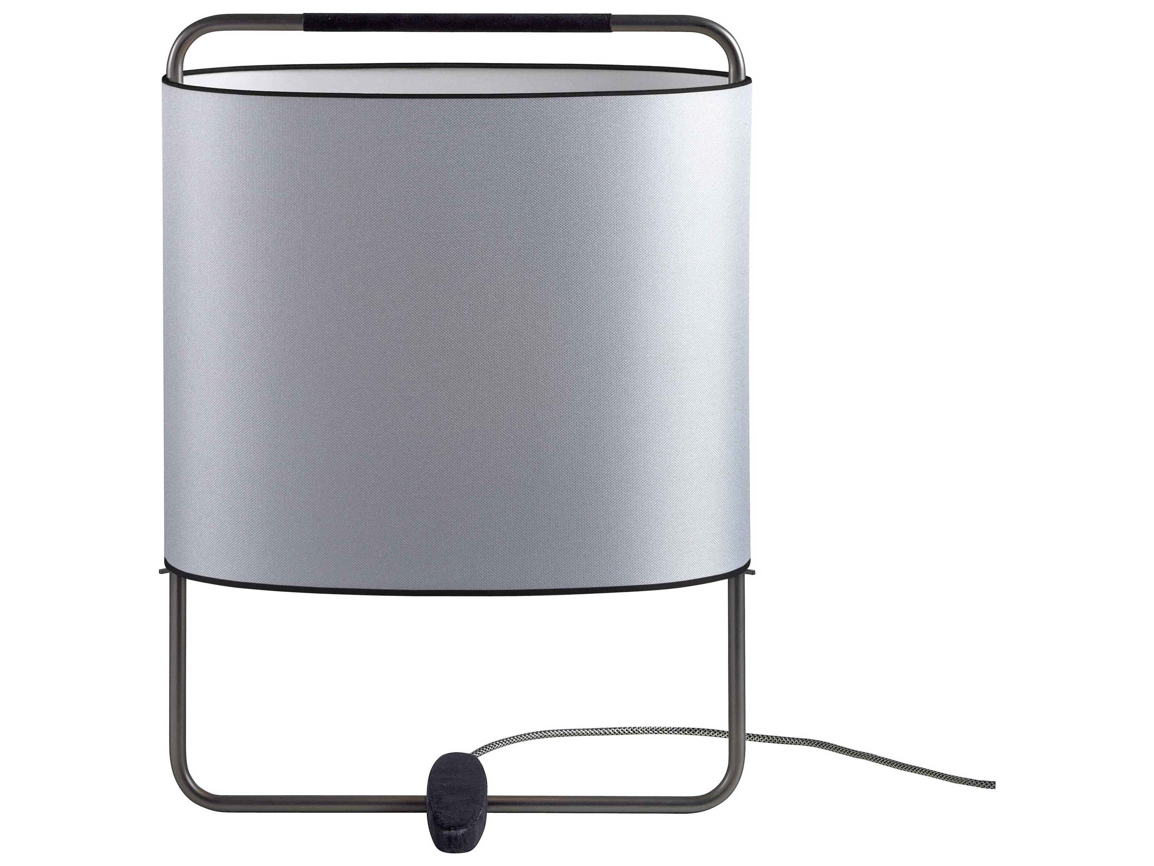 Carpyen Margot Matt Black Nickel Silver Fabric Table Lamp