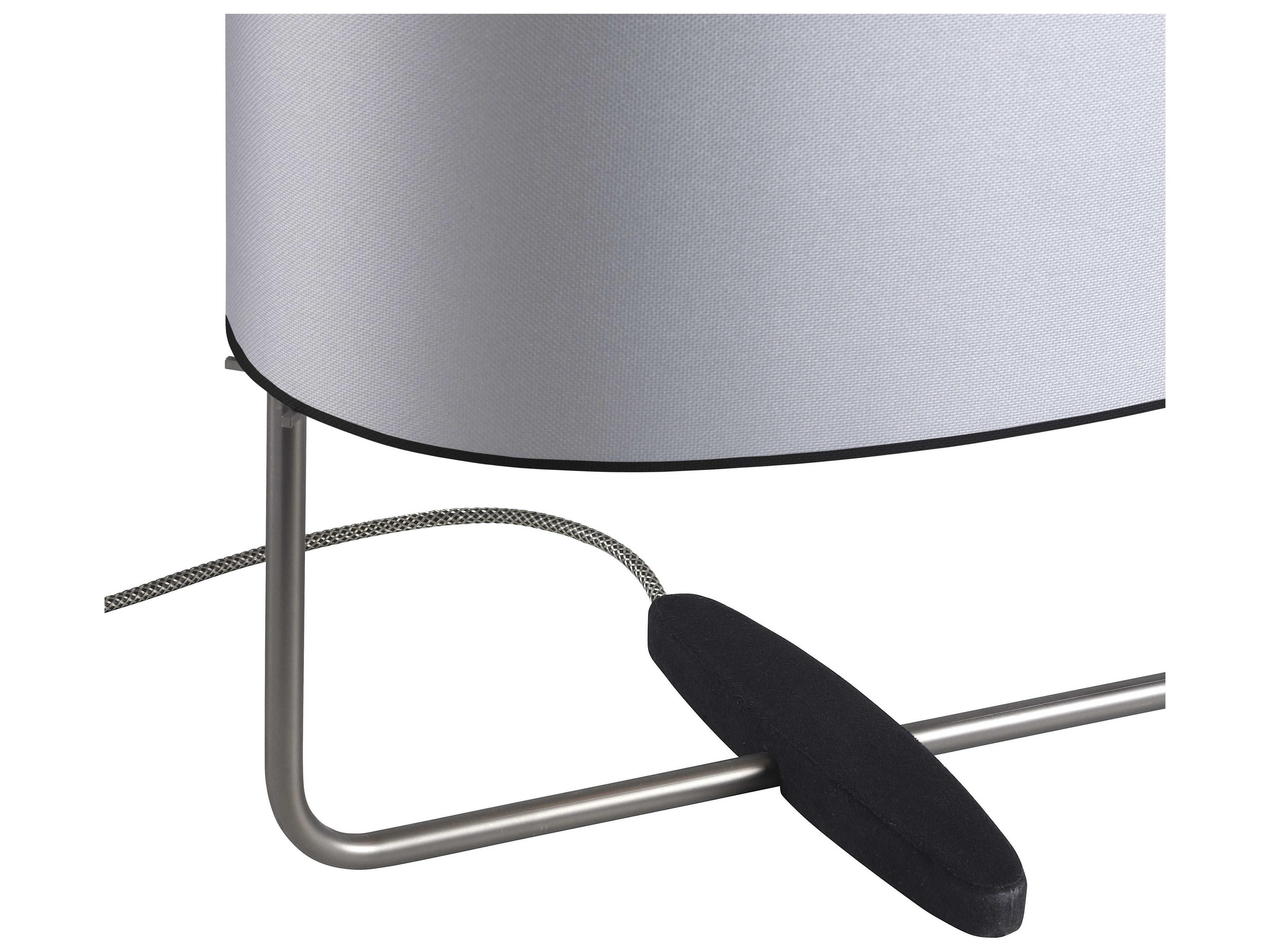 Carpyen Margot Matt Black Nickel Silver Fabric Table Lamp