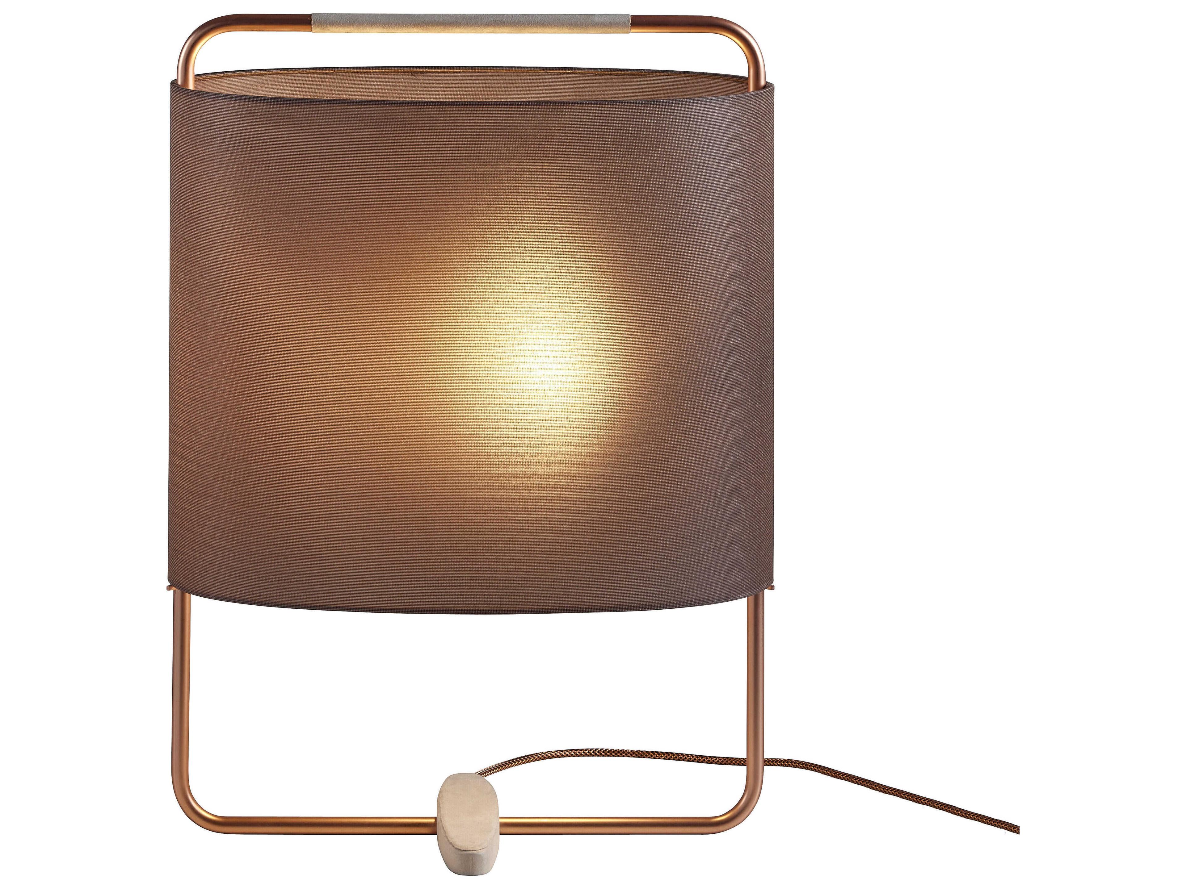 Carpyen Margot Matt Copper Aubergune Fabric Table Lamp