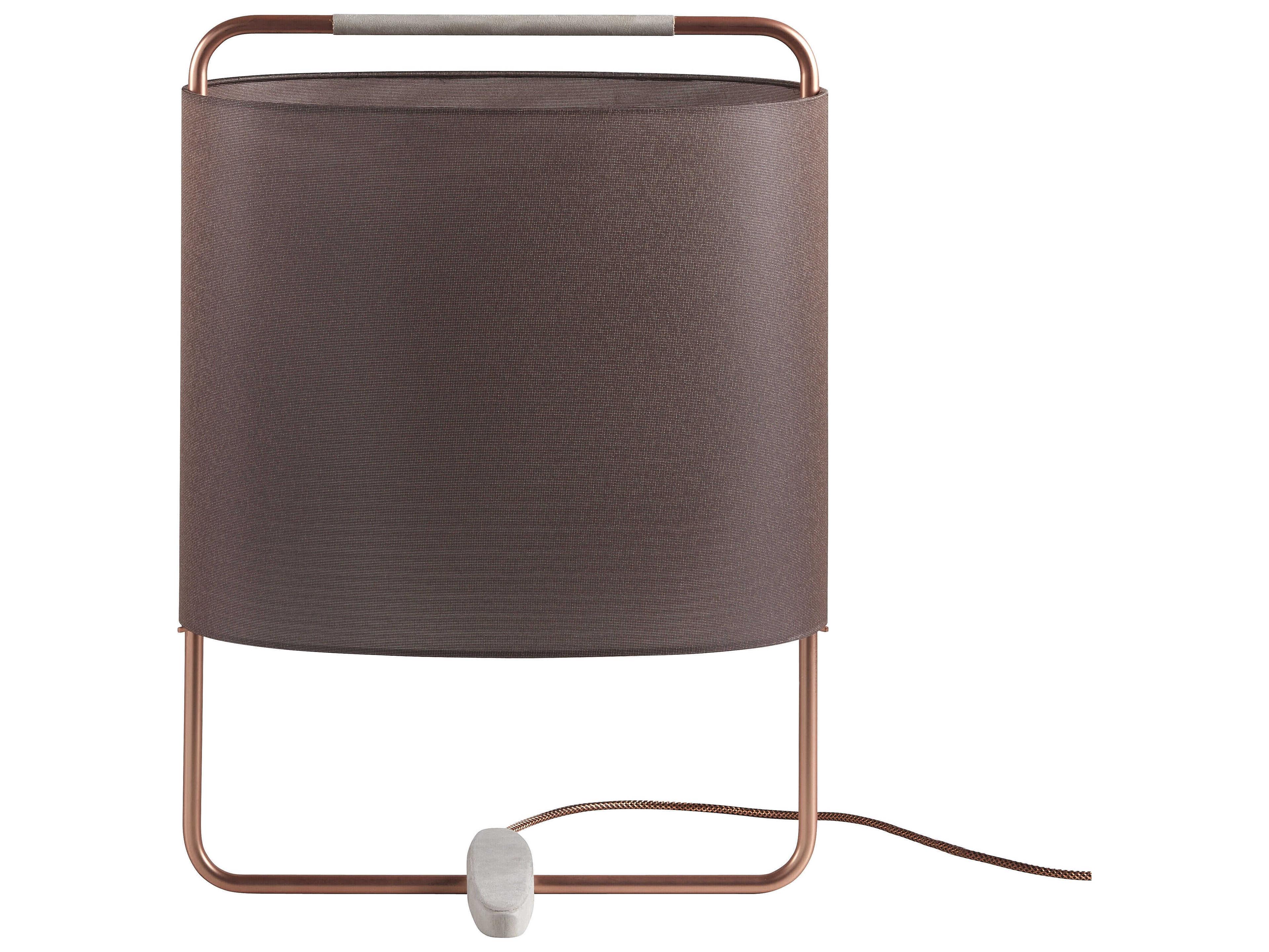 Carpyen Margot Matt Copper Aubergune Fabric Table Lamp