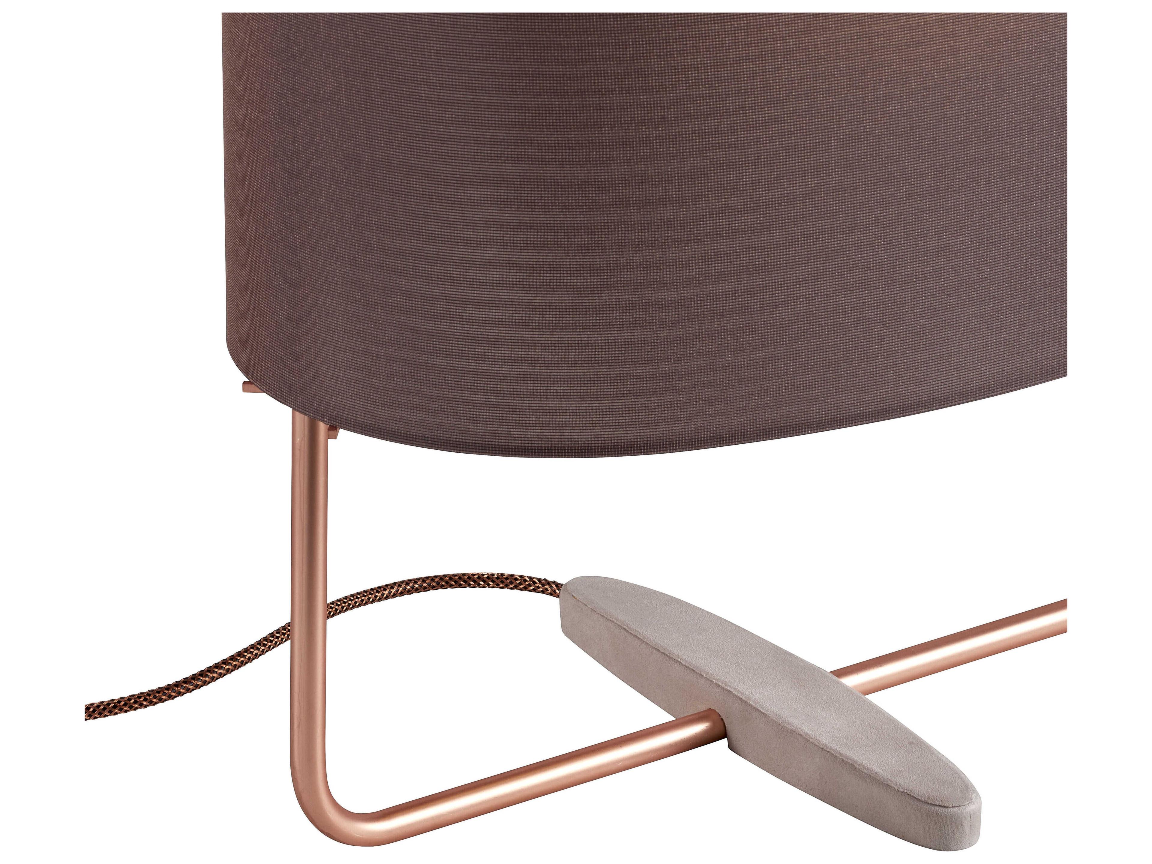 Carpyen Margot Matt Copper Aubergune Fabric Table Lamp