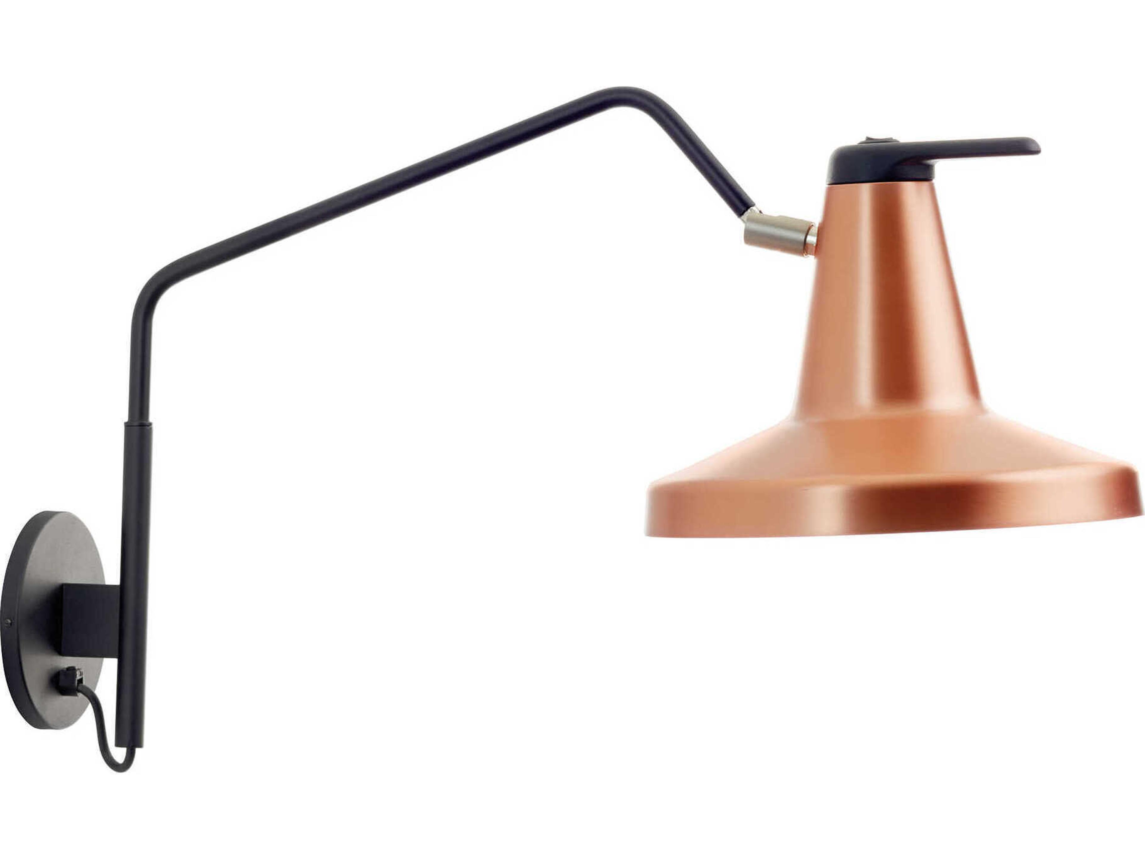 Garcon 1-Light Copper Black Swing Wall Sconce