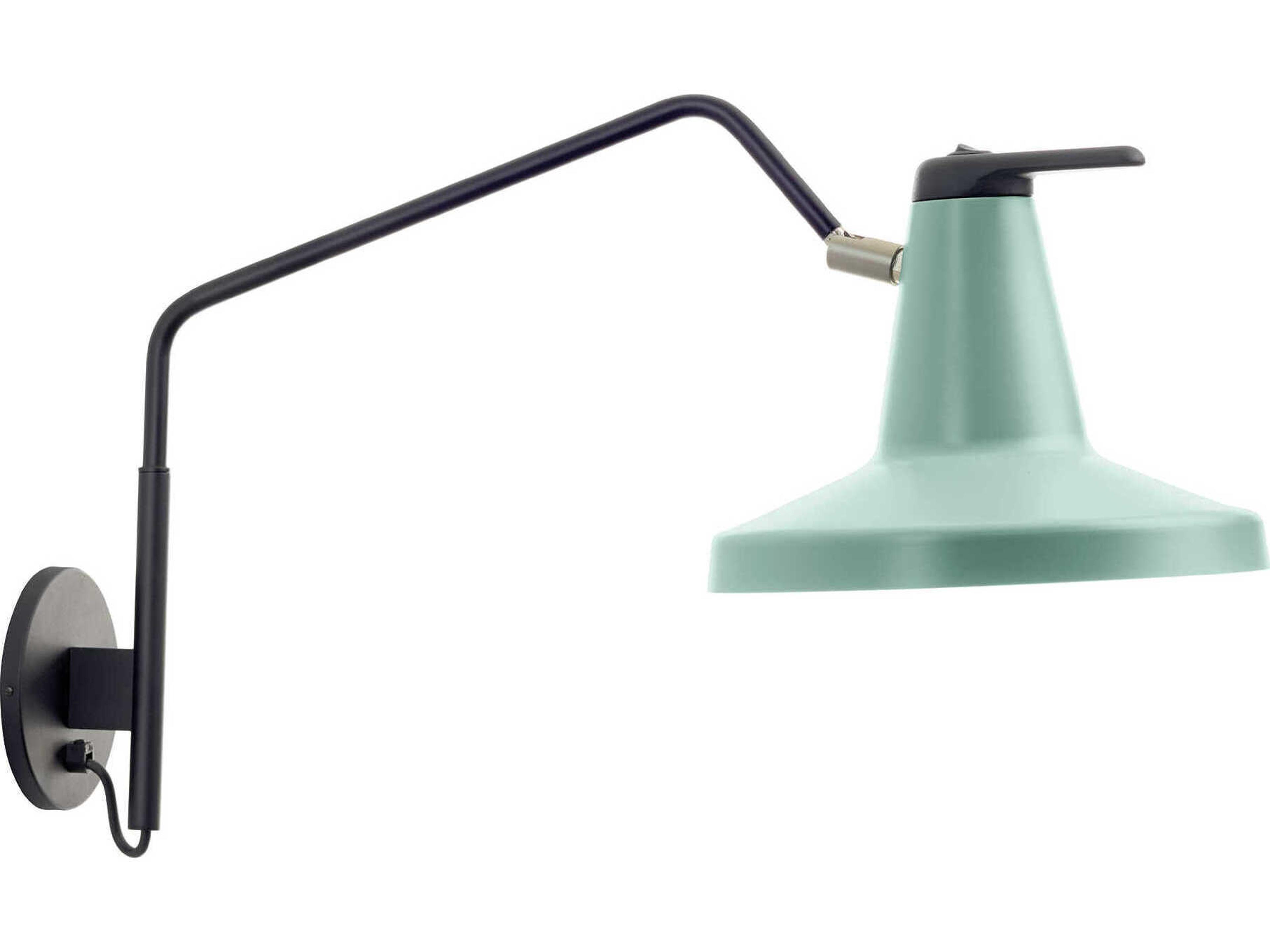 Garcon 1-Light Mint Green Swing Wall Sconce