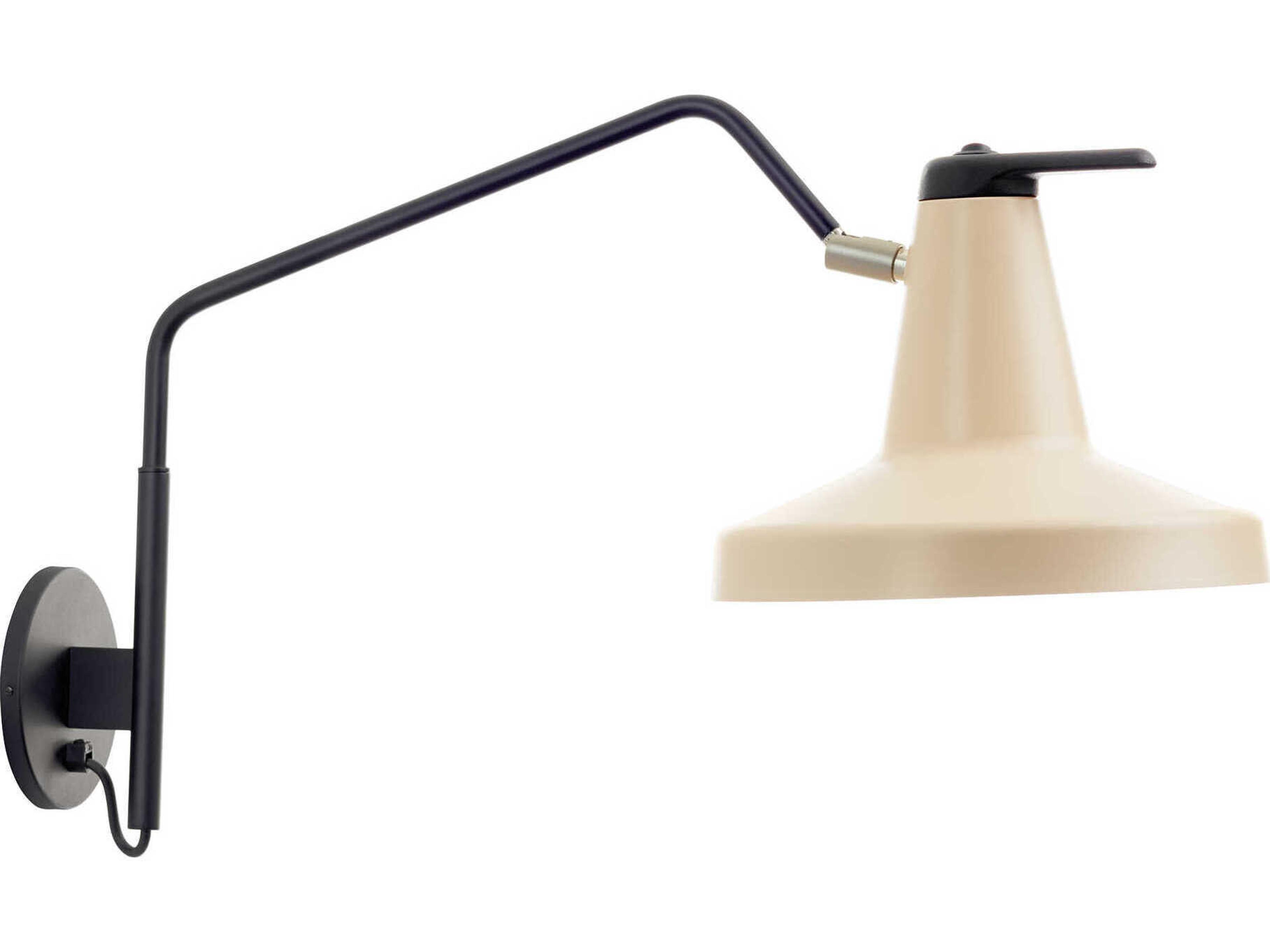 Garcon 1-Light Beige White Swing Wall Sconce