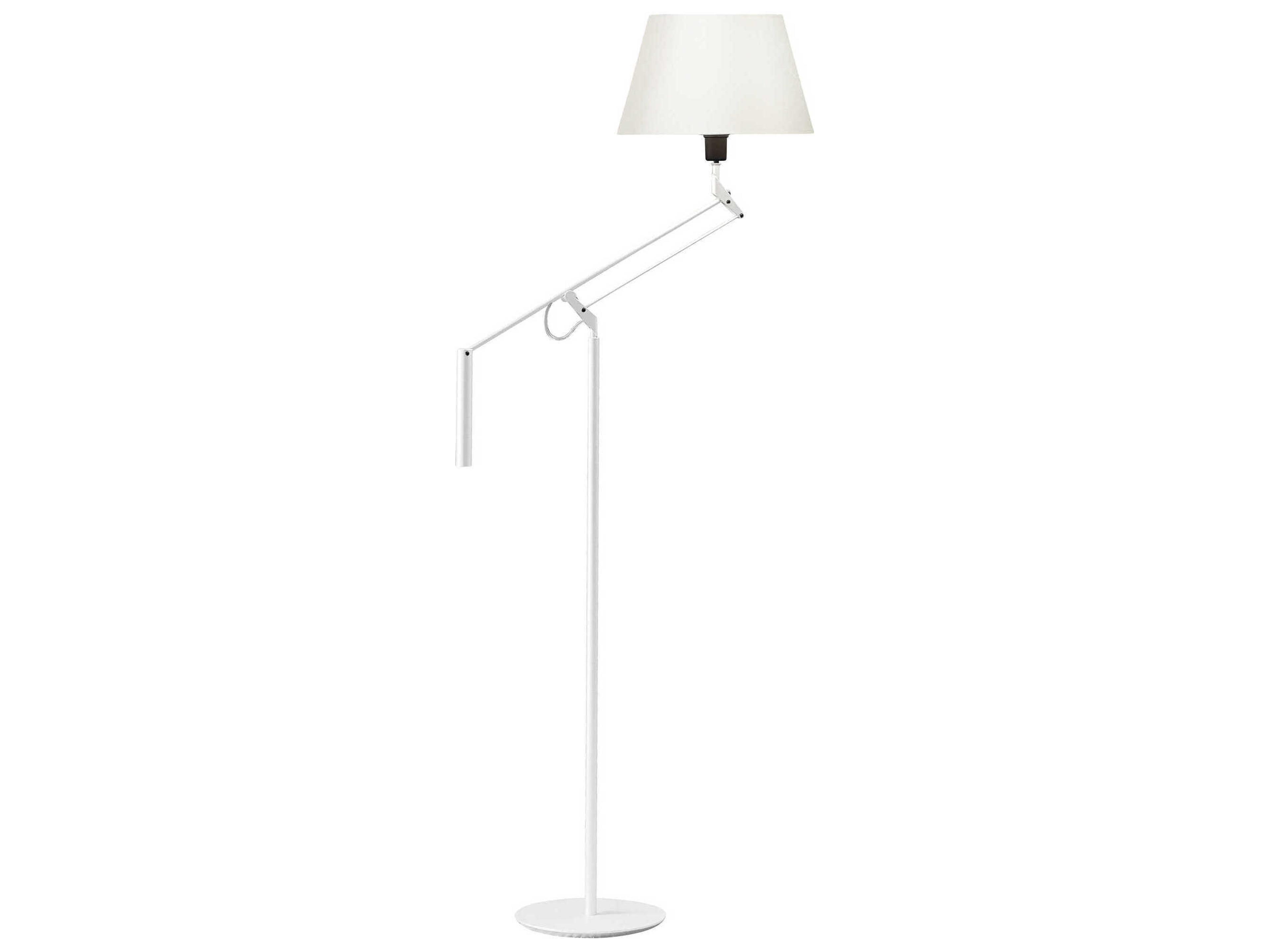Galilea White Cotton Floor Lamp