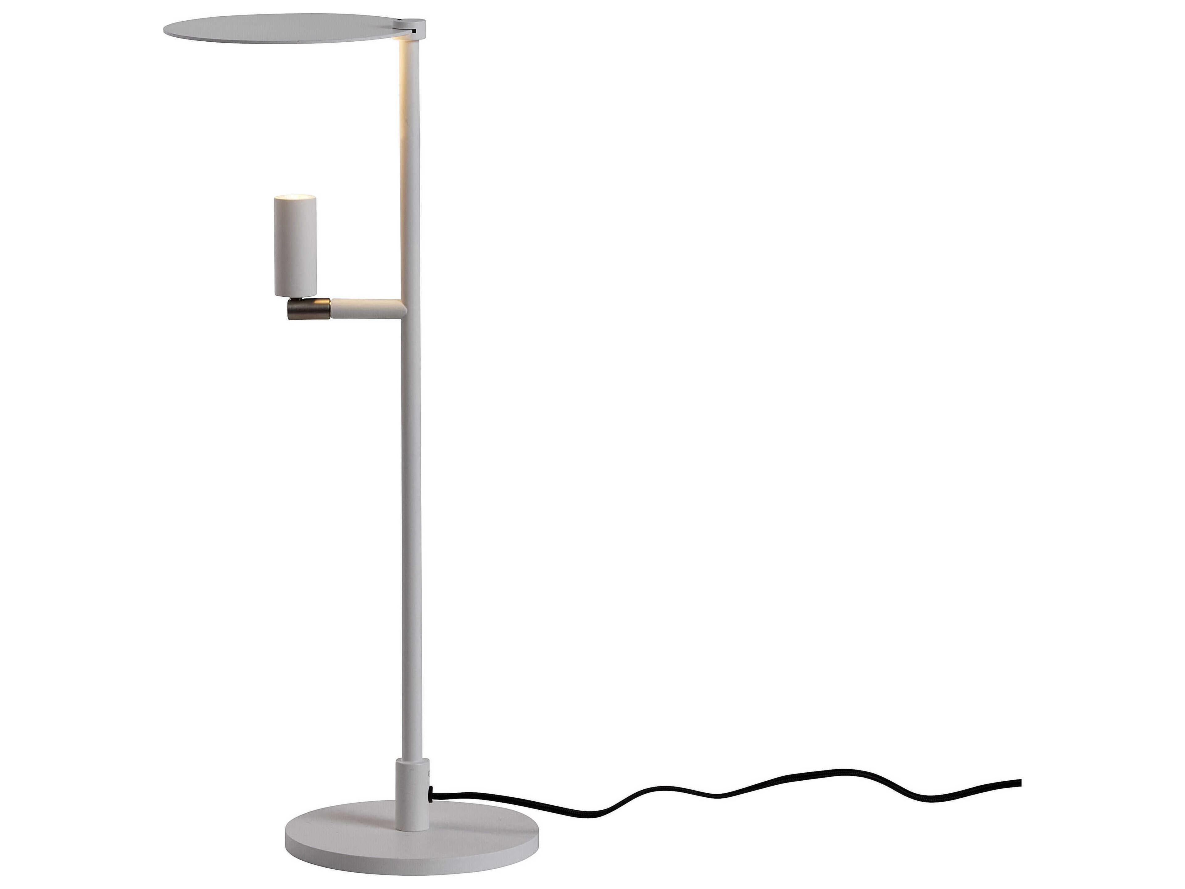 Kelly White Nickel Table Lamp