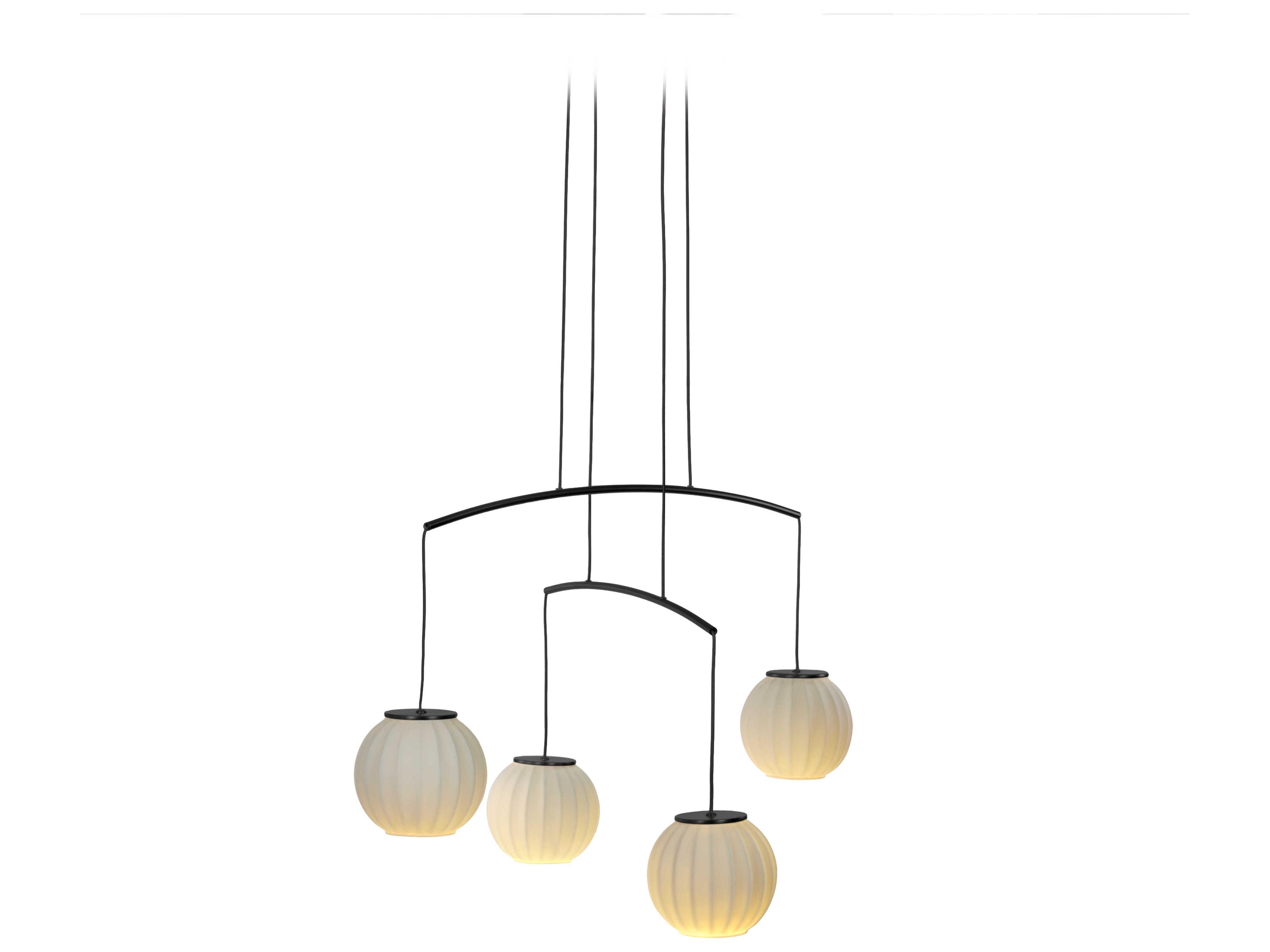 Mei 4-Light Black Globe Pendant