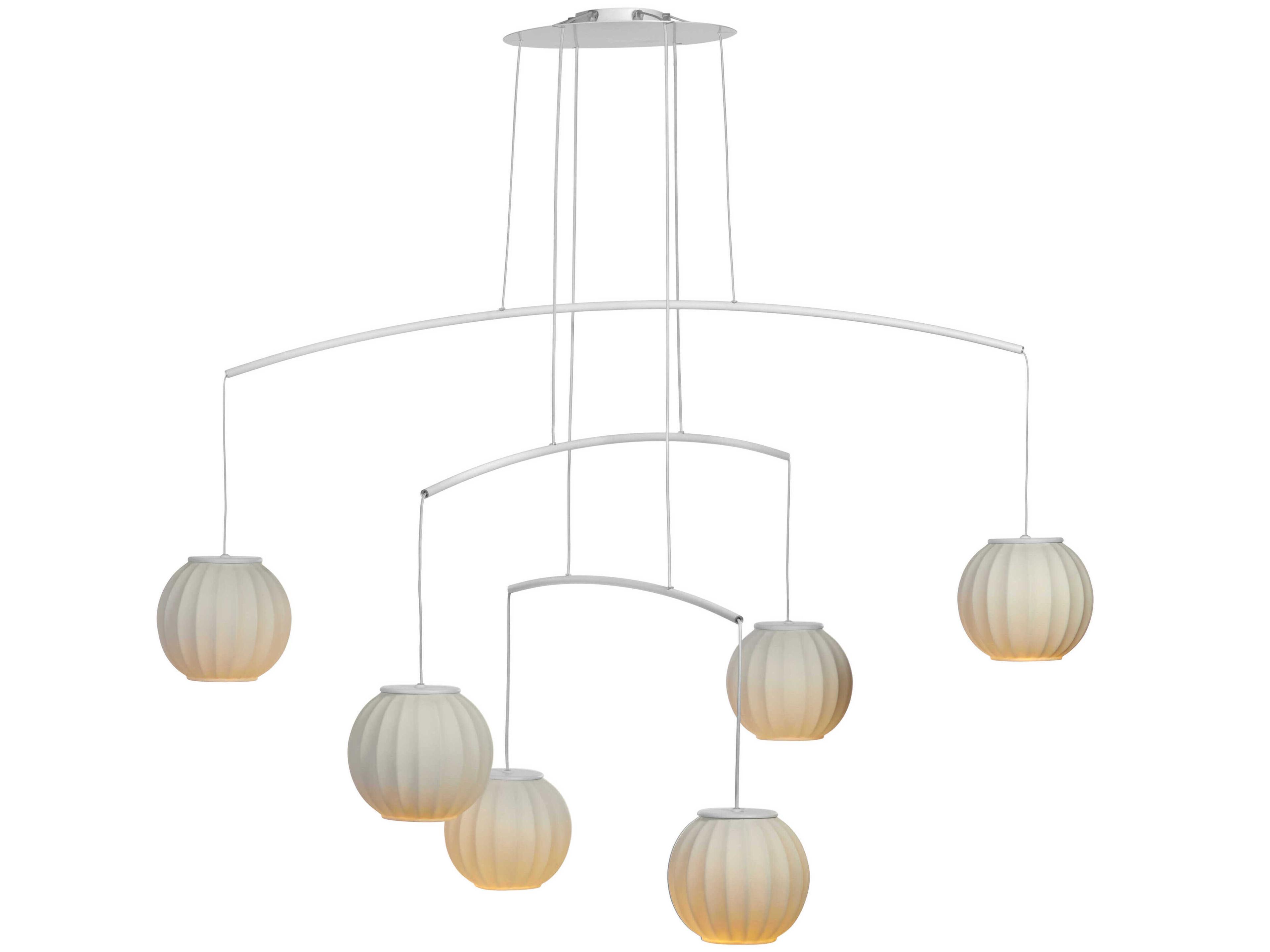 Mei 6-Light White Globe Pendant