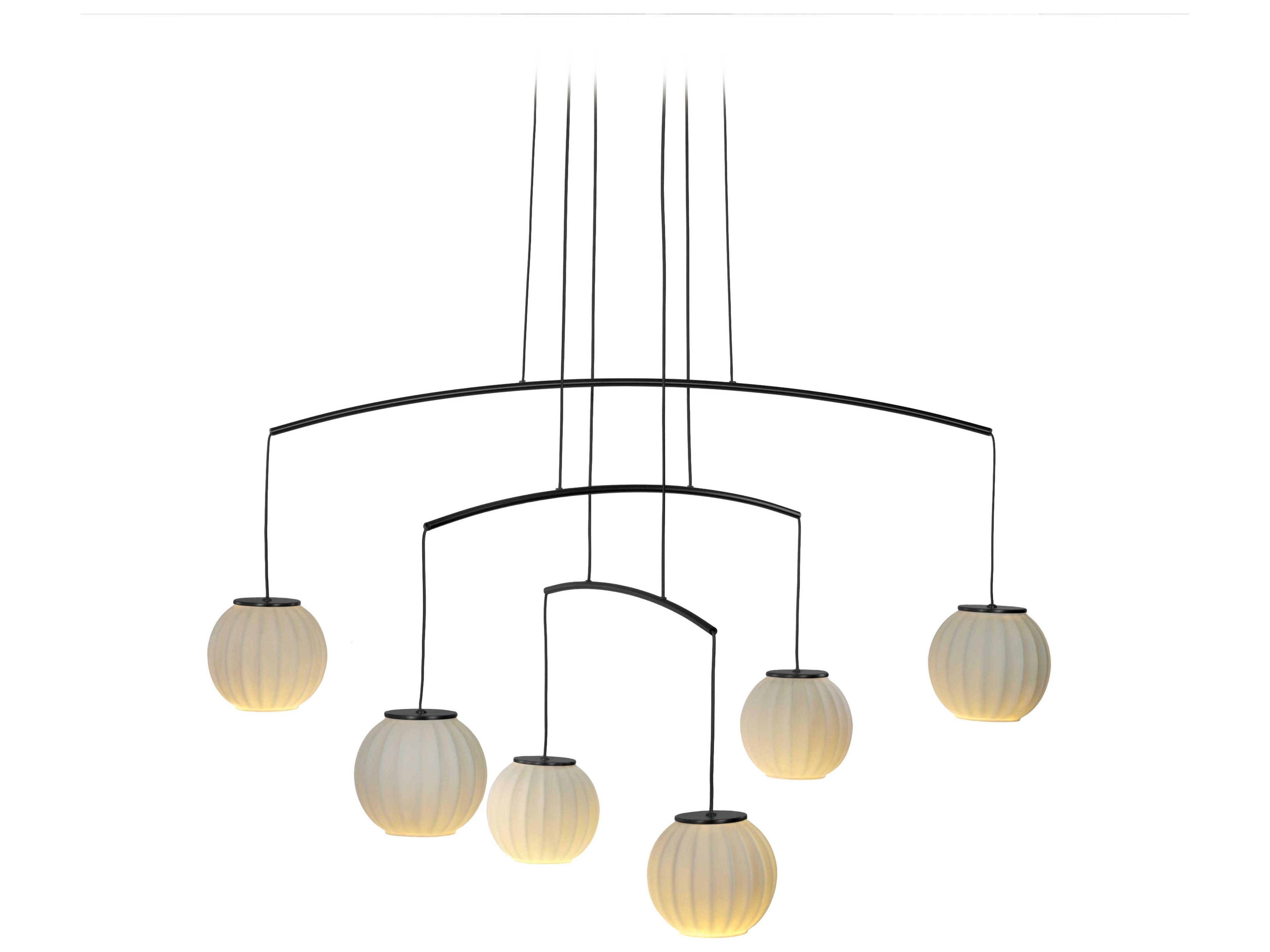 Mei 6-Light Black Globe Pendant