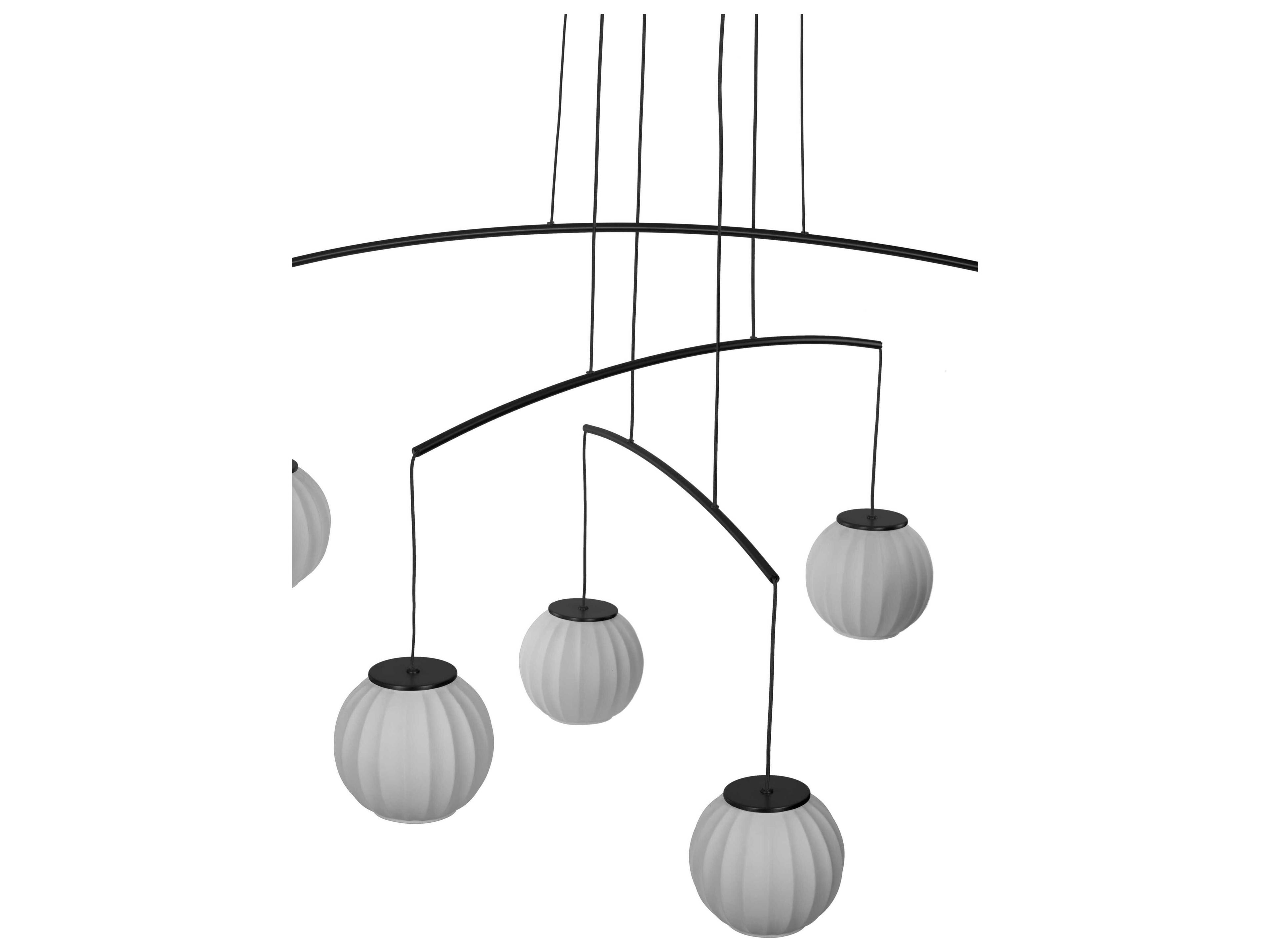 Carpyen Mei 6-Light Black Globe Pendant