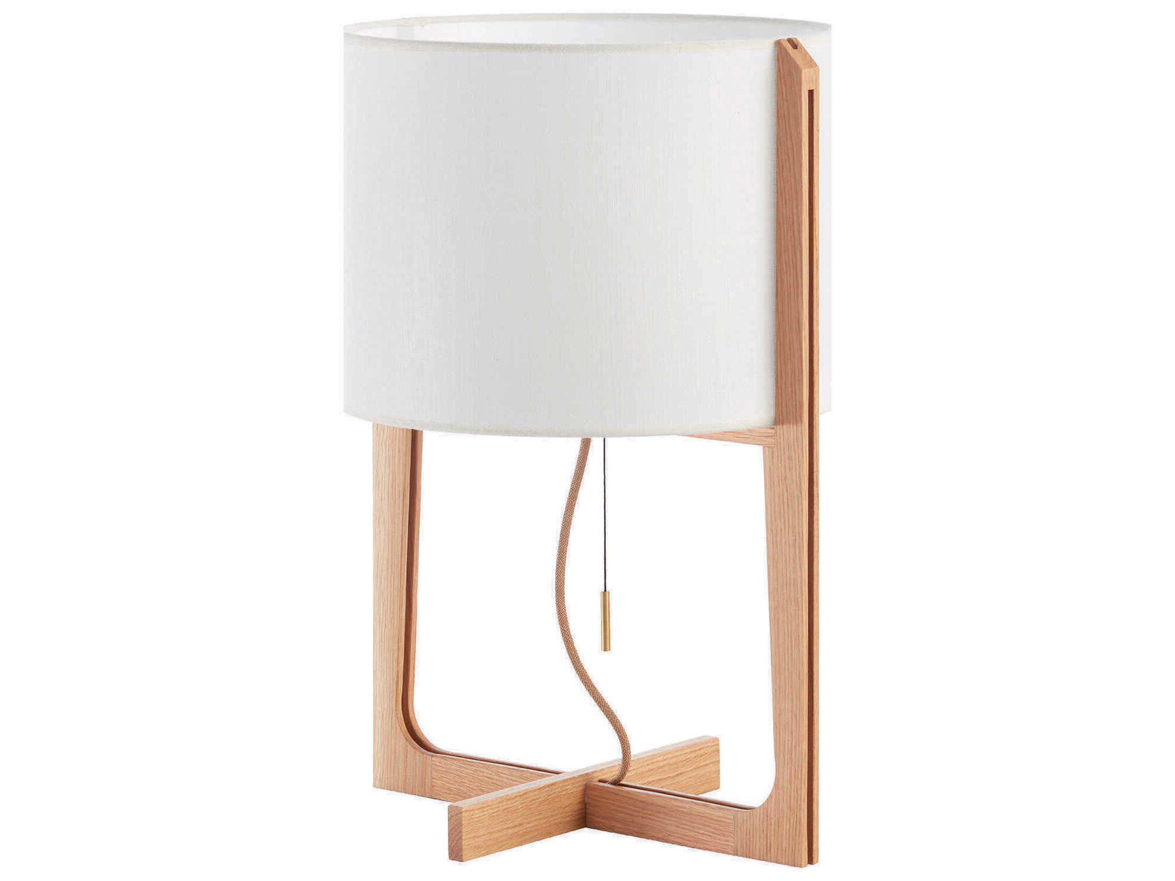 Carpyen Melina Natural Oak Beige Linen Brown Table Lamp