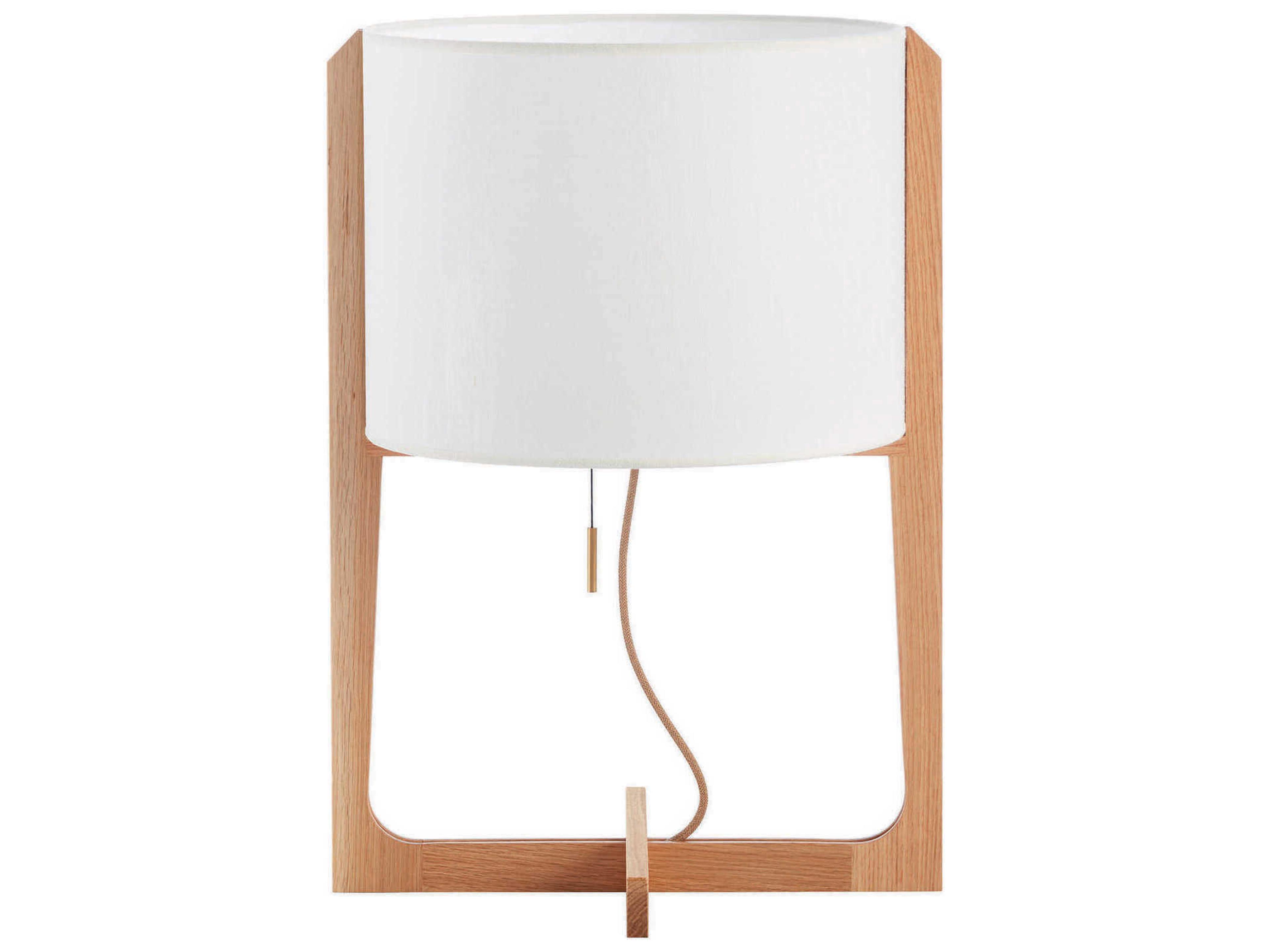 Carpyen Melina Natural Oak Beige Linen Brown Table Lamp
