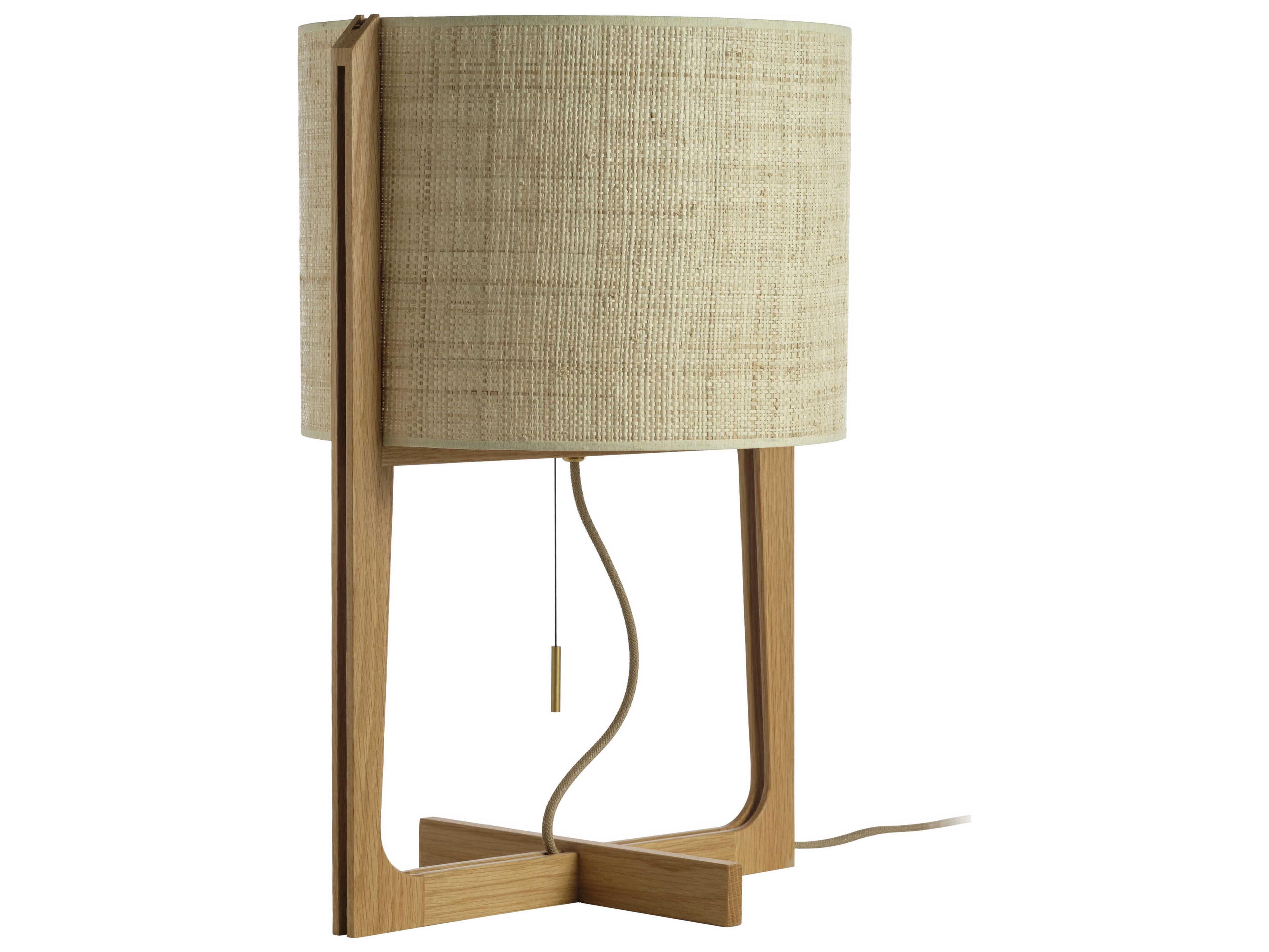 Carpyen Melina Natural Oak Saguran Fiber Brown Table Lamp