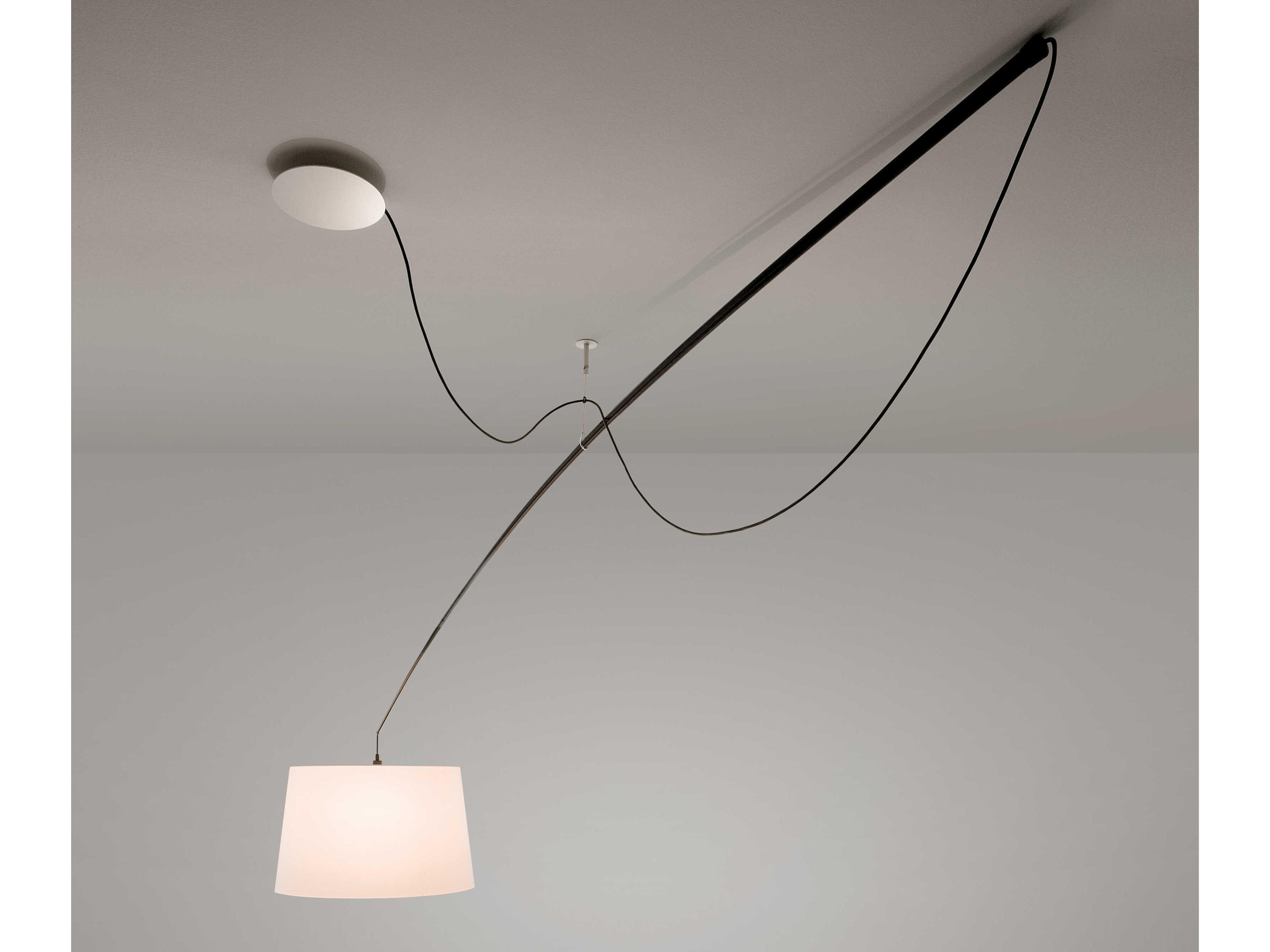 Carpyen Robinson 1-Light Black Flexible Fiber Drum Pendant