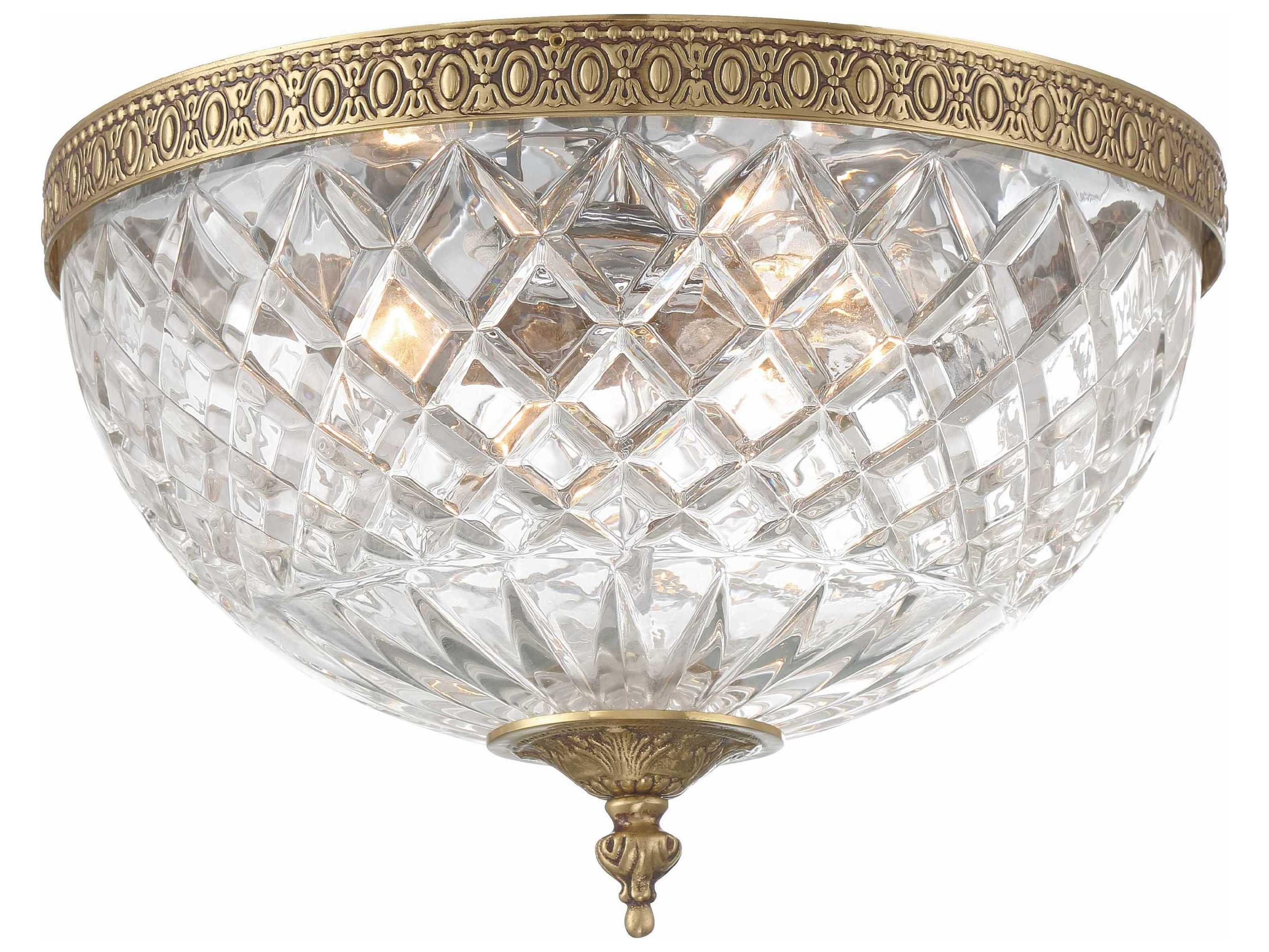 Crystorama 3-Light Chrome Crystal Bowl Flush Mount