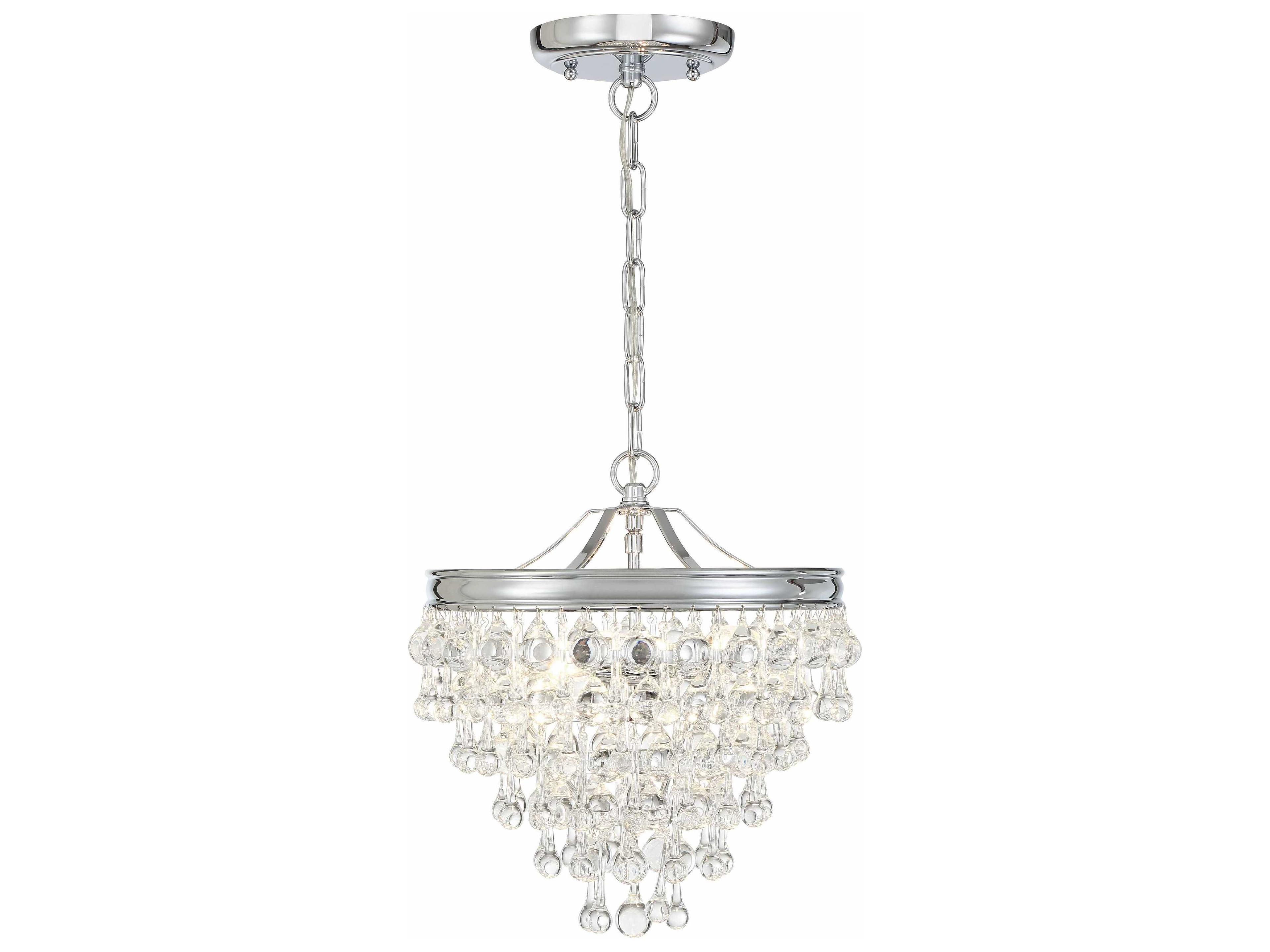 Calypso 3-Light Brass Crystal Glass Tiered Mini Pendant