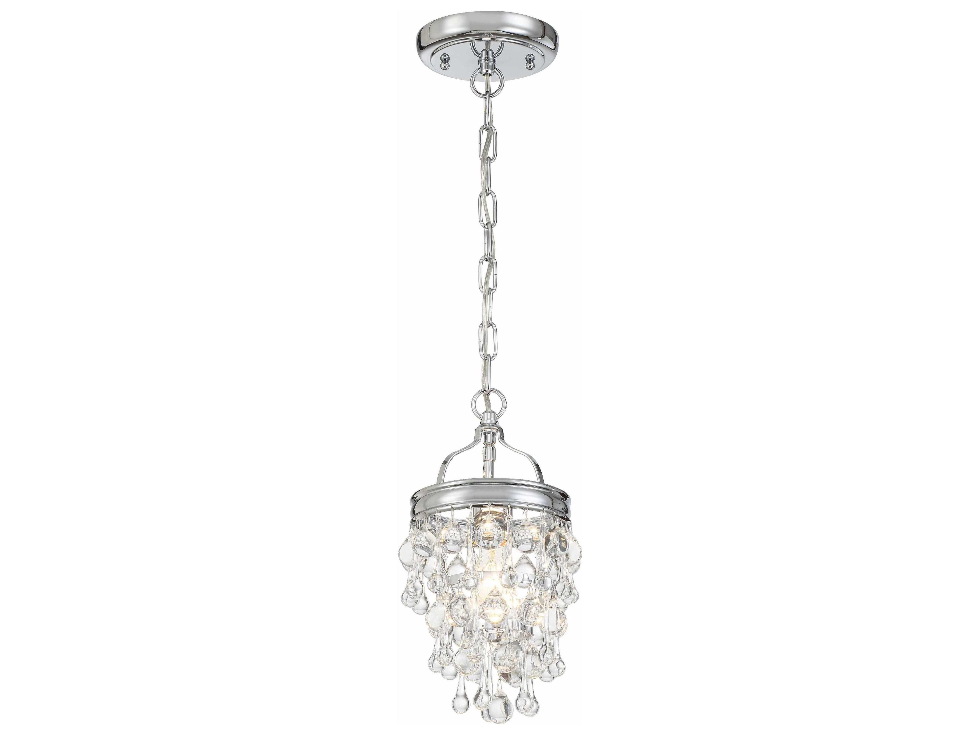 Calypso 1-Light Nickel Crystal Glass Tiered Mini Pendant