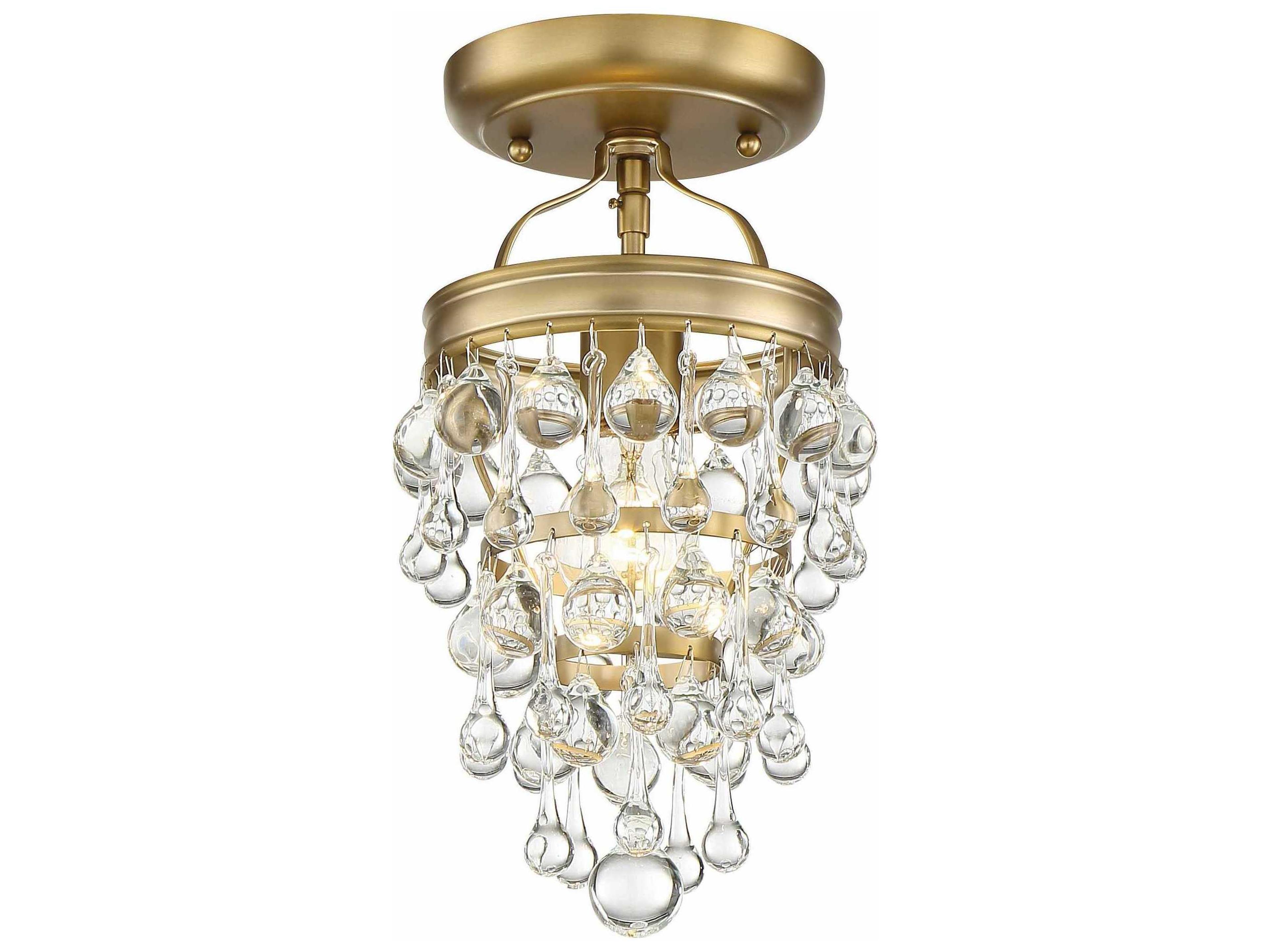 Crystorama Calypso 1-Light Chrome Glass Tiered Semi Flush Mount
