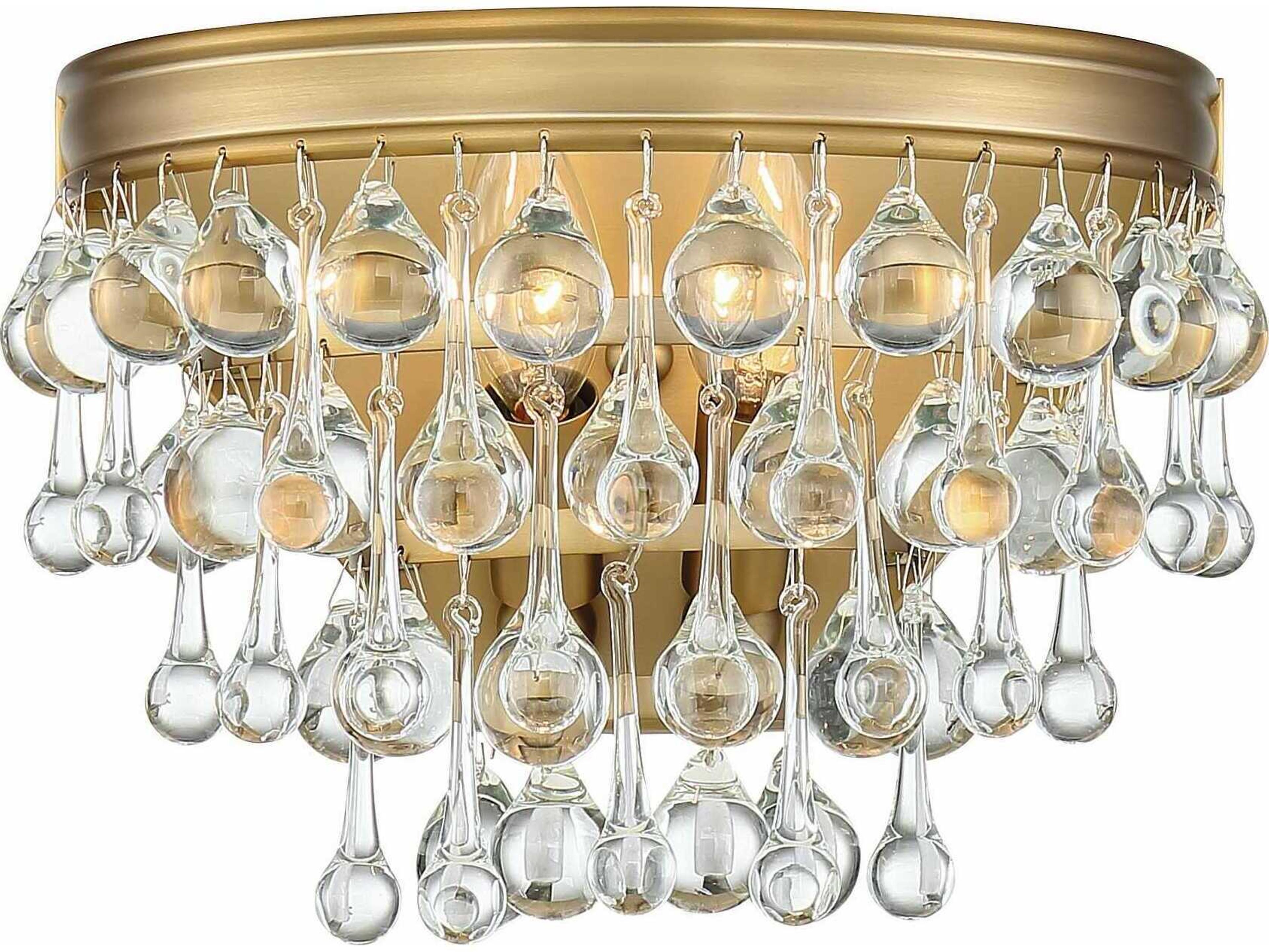 Crystorama Calypso 2-Light Chrome Crystal Glass Flush Mount