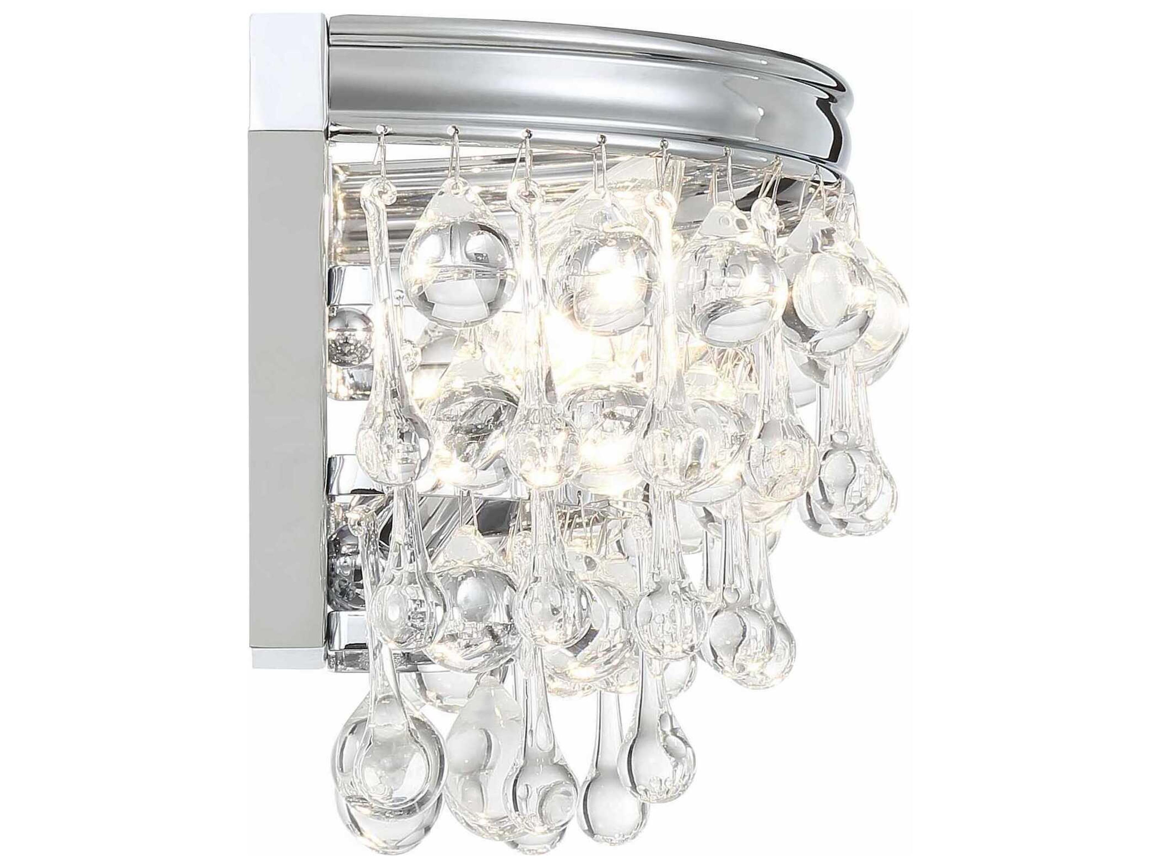 Crystorama Calypso 2-Light Chrome Crystal Glass Flush Mount