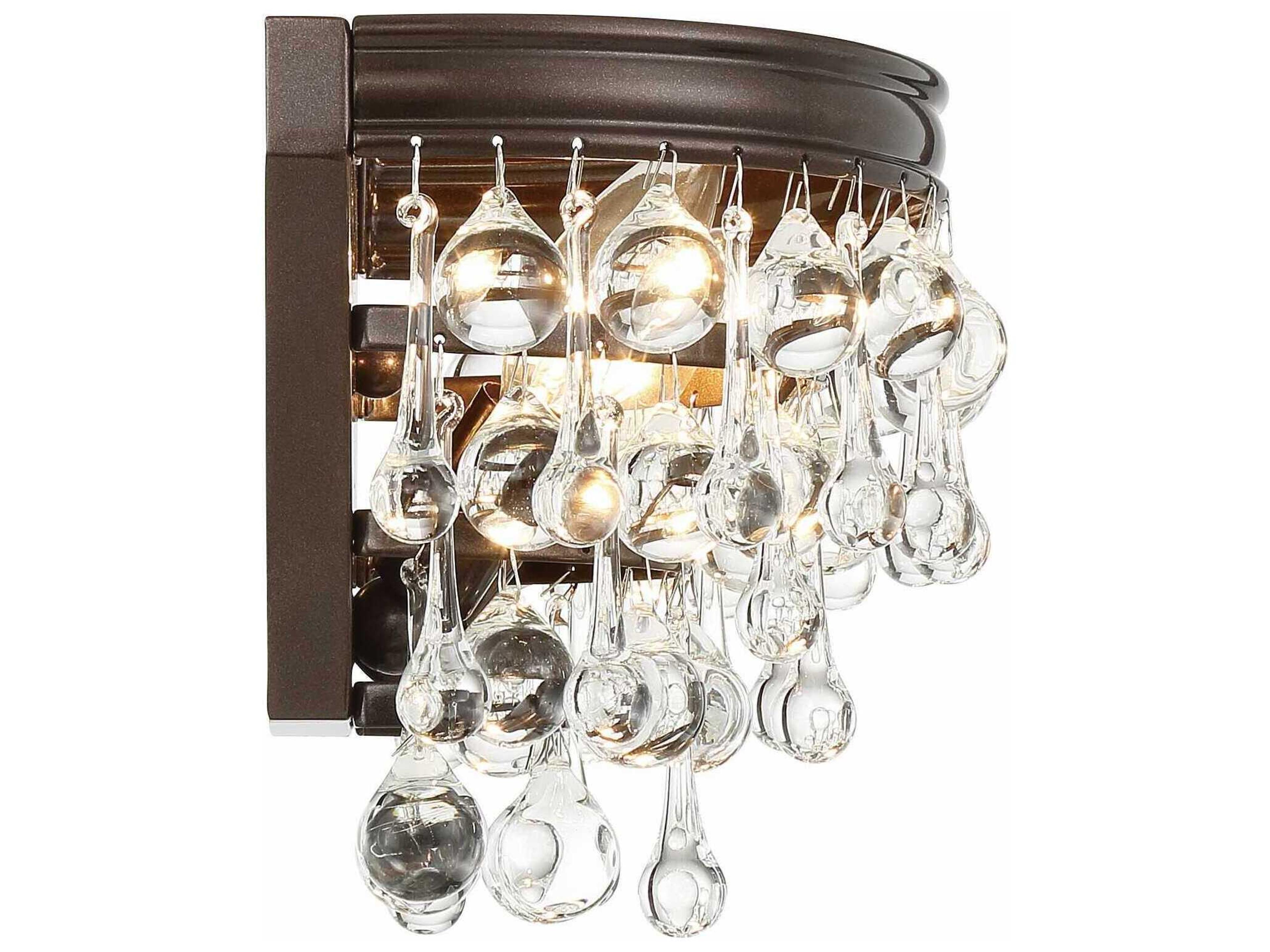 Crystorama Calypso 2-Light Chrome Crystal Glass Flush Mount