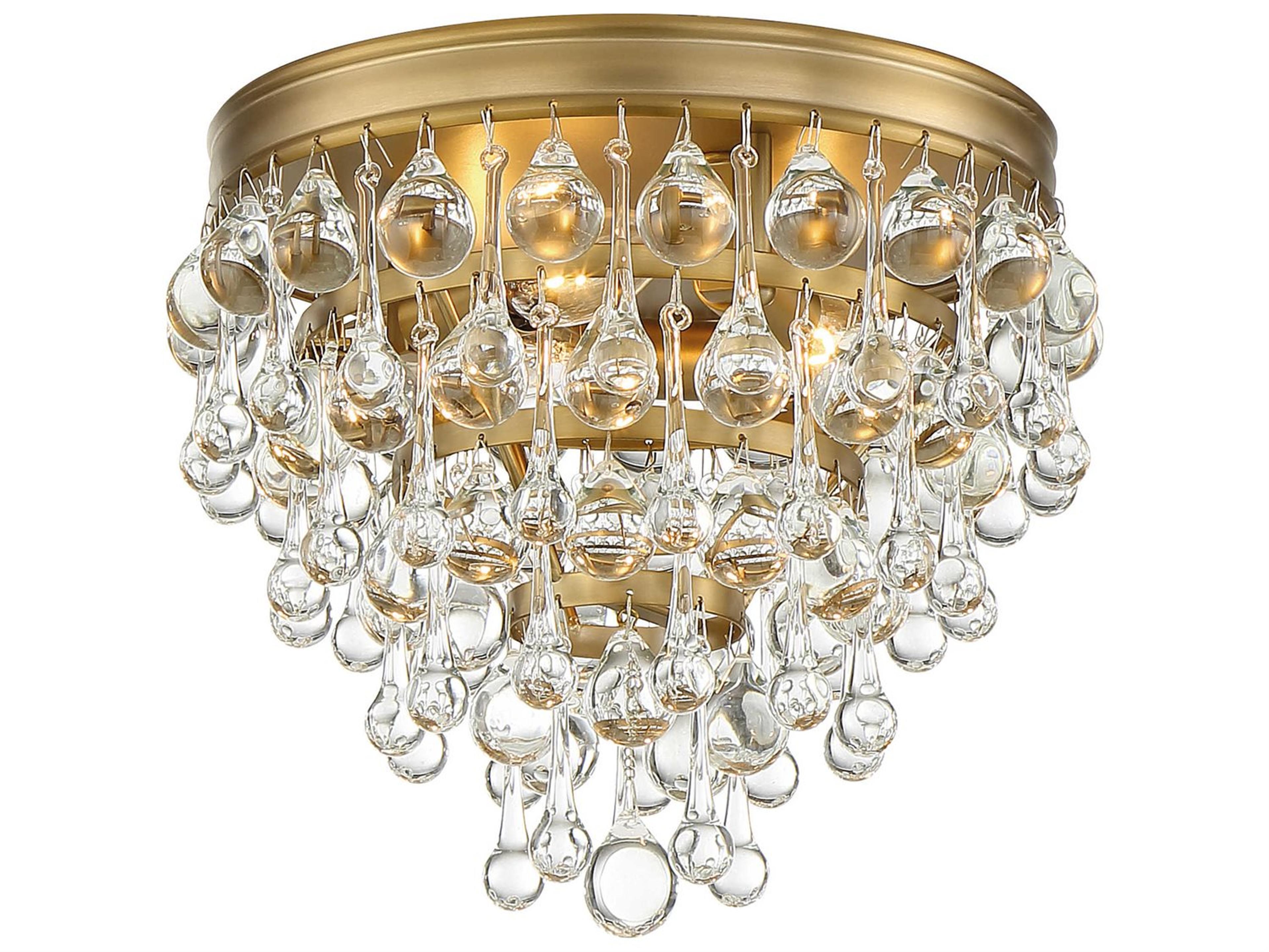 Crystorama Calypso 3-Light Chrome Crystal Glass Tiered Flush Mount
