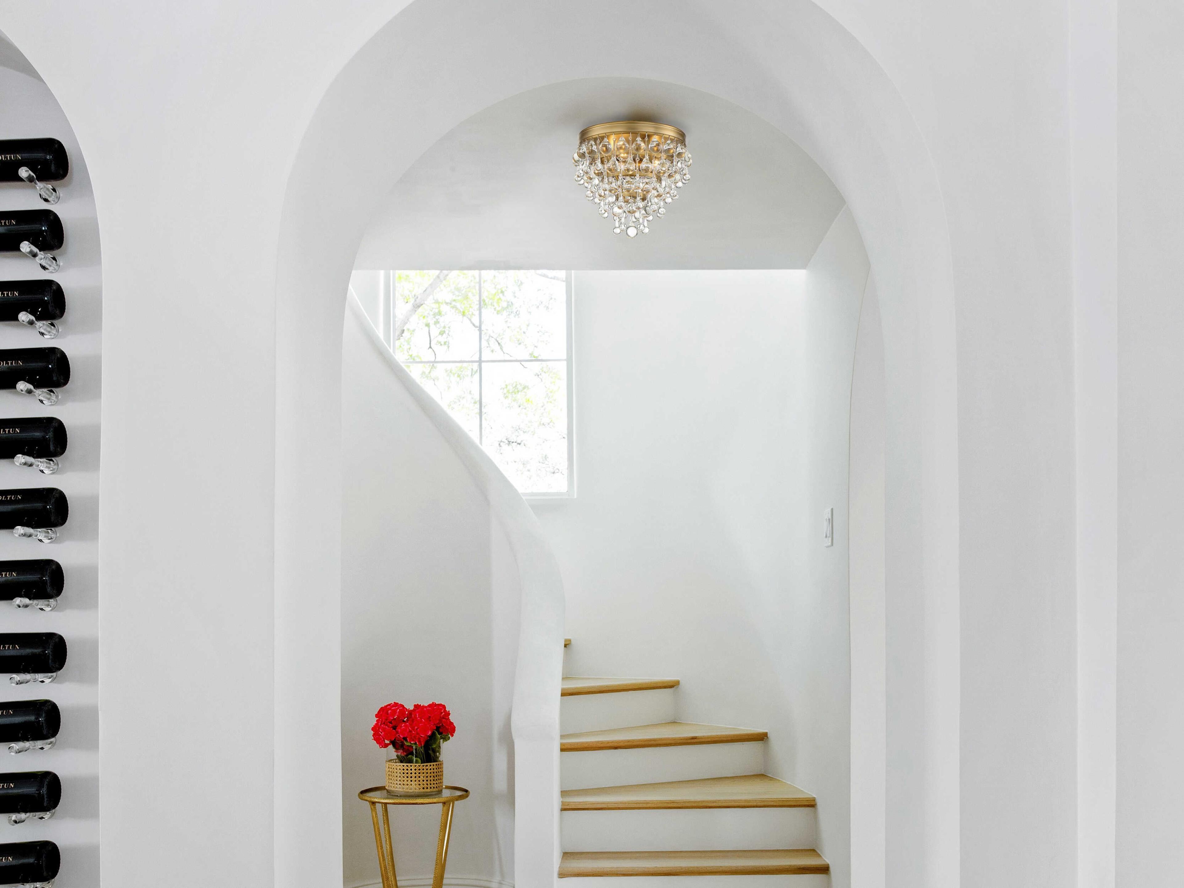 Crystorama Calypso 3-Light Chrome Crystal Glass Tiered Flush Mount