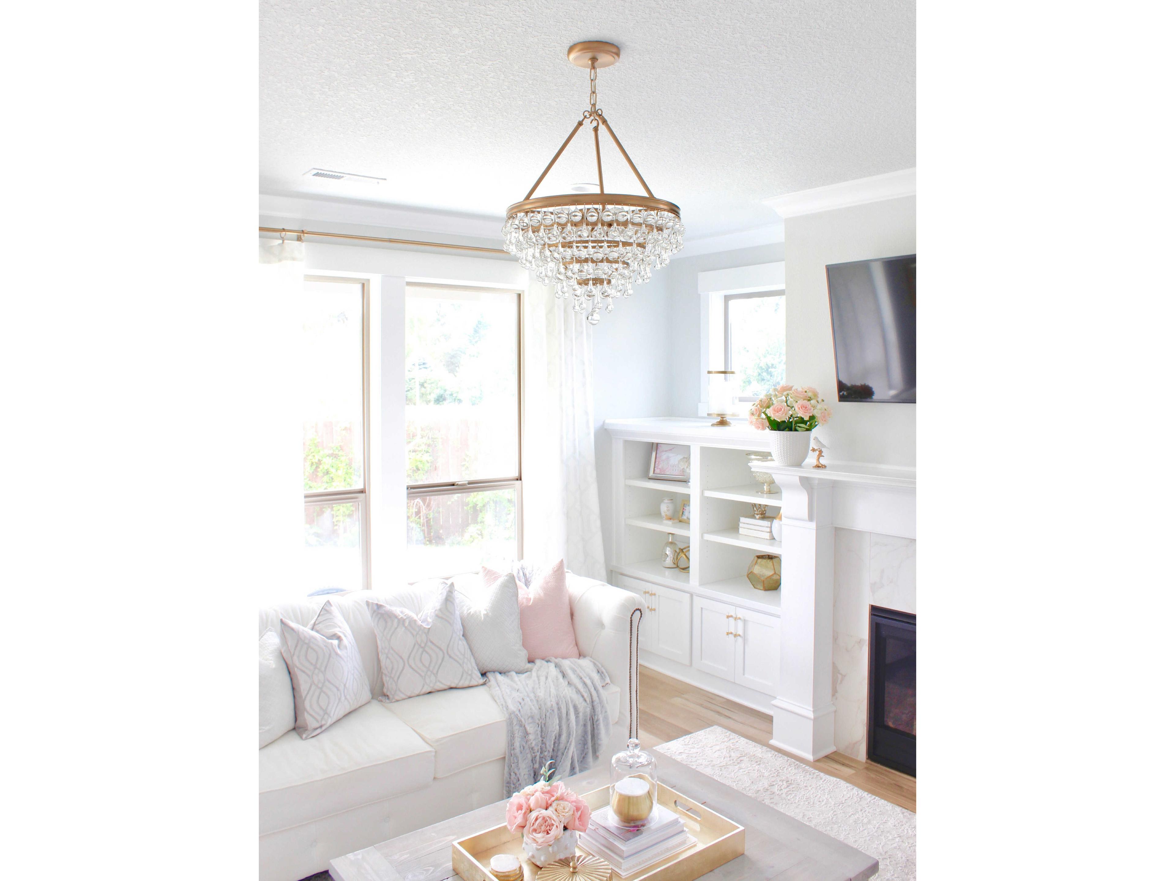 Crystorama Calypso 6-Light Chrome Crystal Glass Candelabra Tiered Chandelier