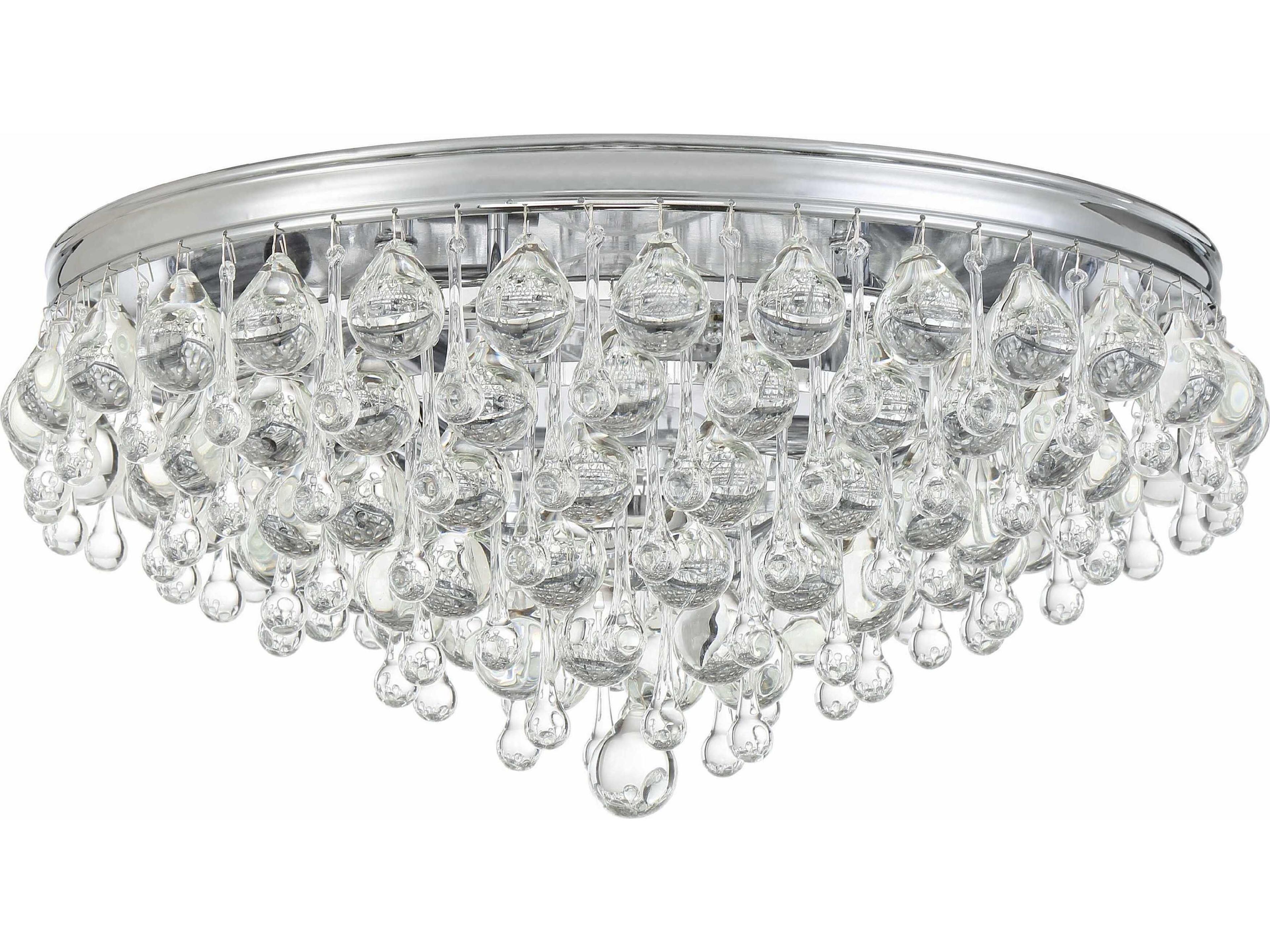 Crystorama Calypso 6-Light Polished Chrome Crystal Glass Tiered Flush Mount