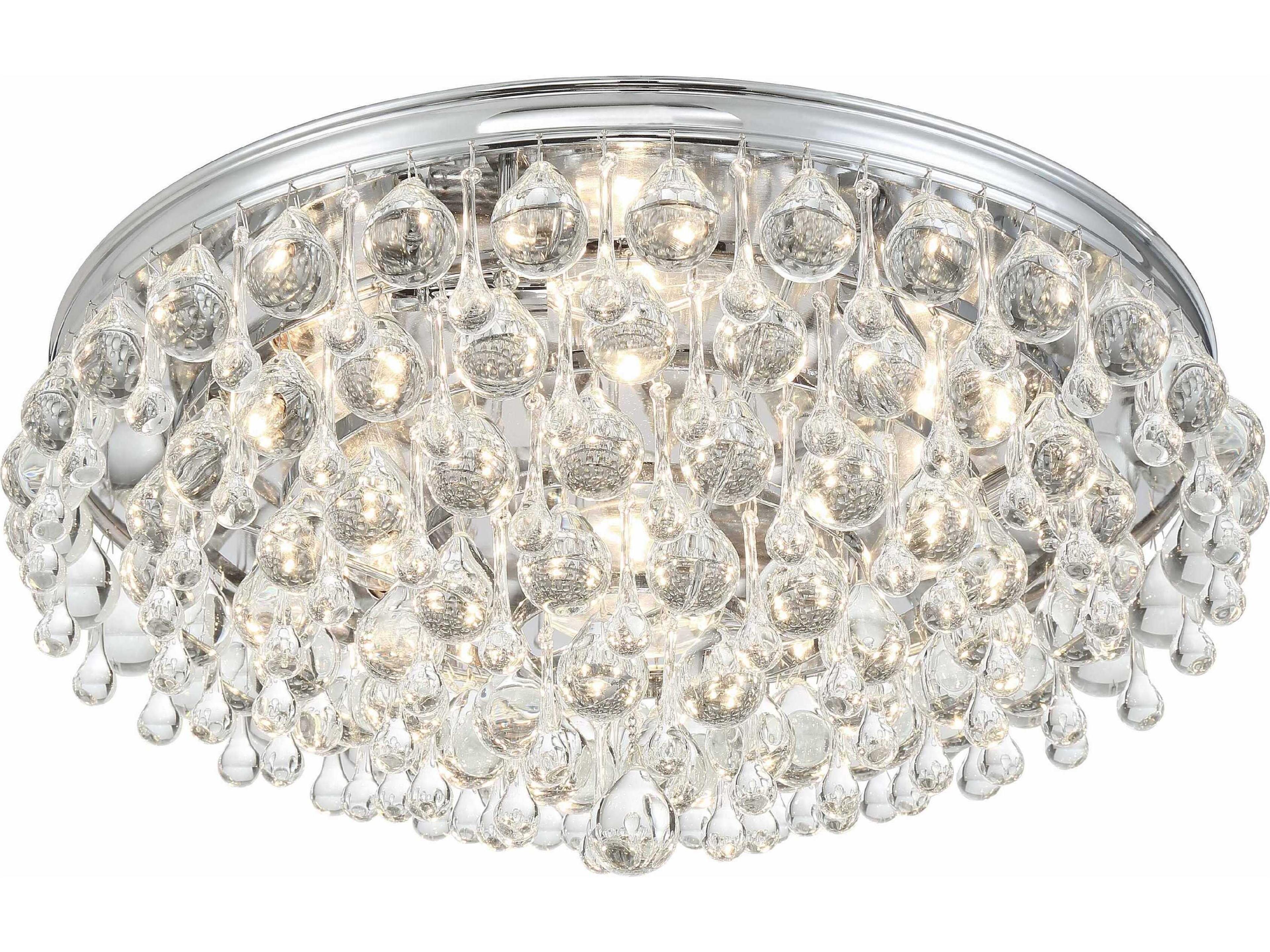 Crystorama Calypso 6-Light Polished Chrome Crystal Glass Tiered Flush Mount
