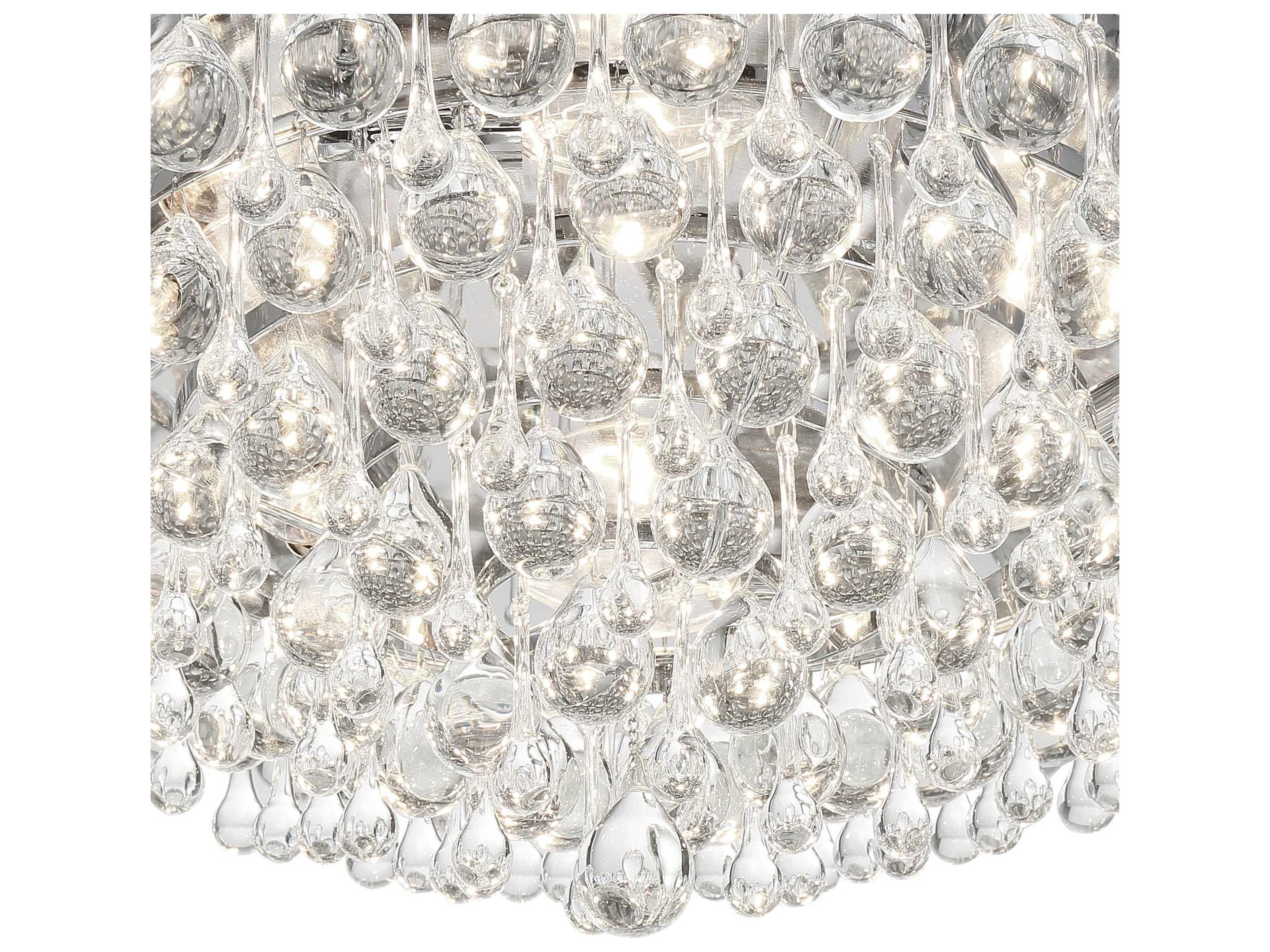 Crystorama Calypso 6-Light Polished Chrome Crystal Glass Tiered Flush Mount