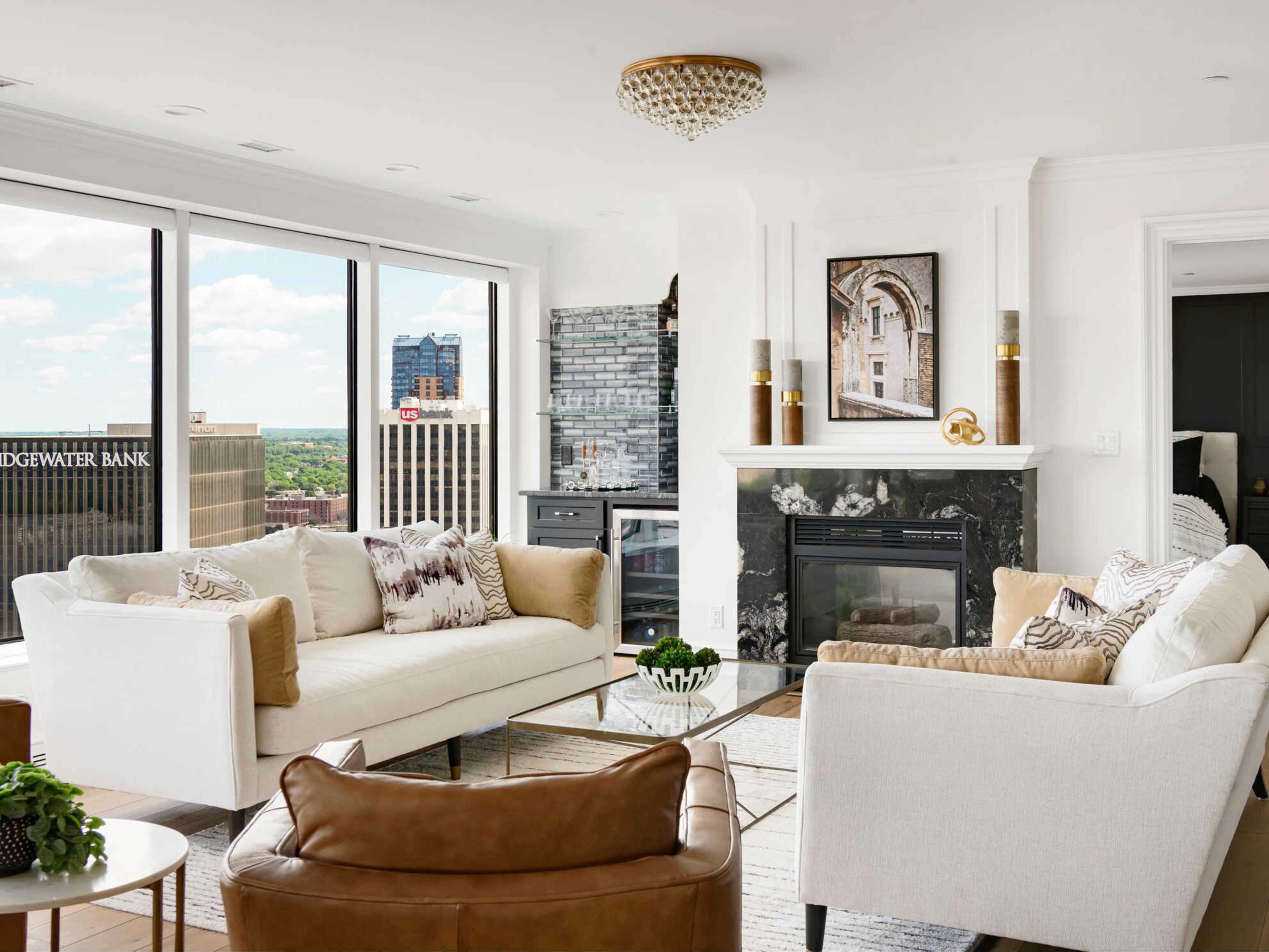 Crystorama Calypso 6-Light Vibrant Gold Glass Tiered Flush Mount