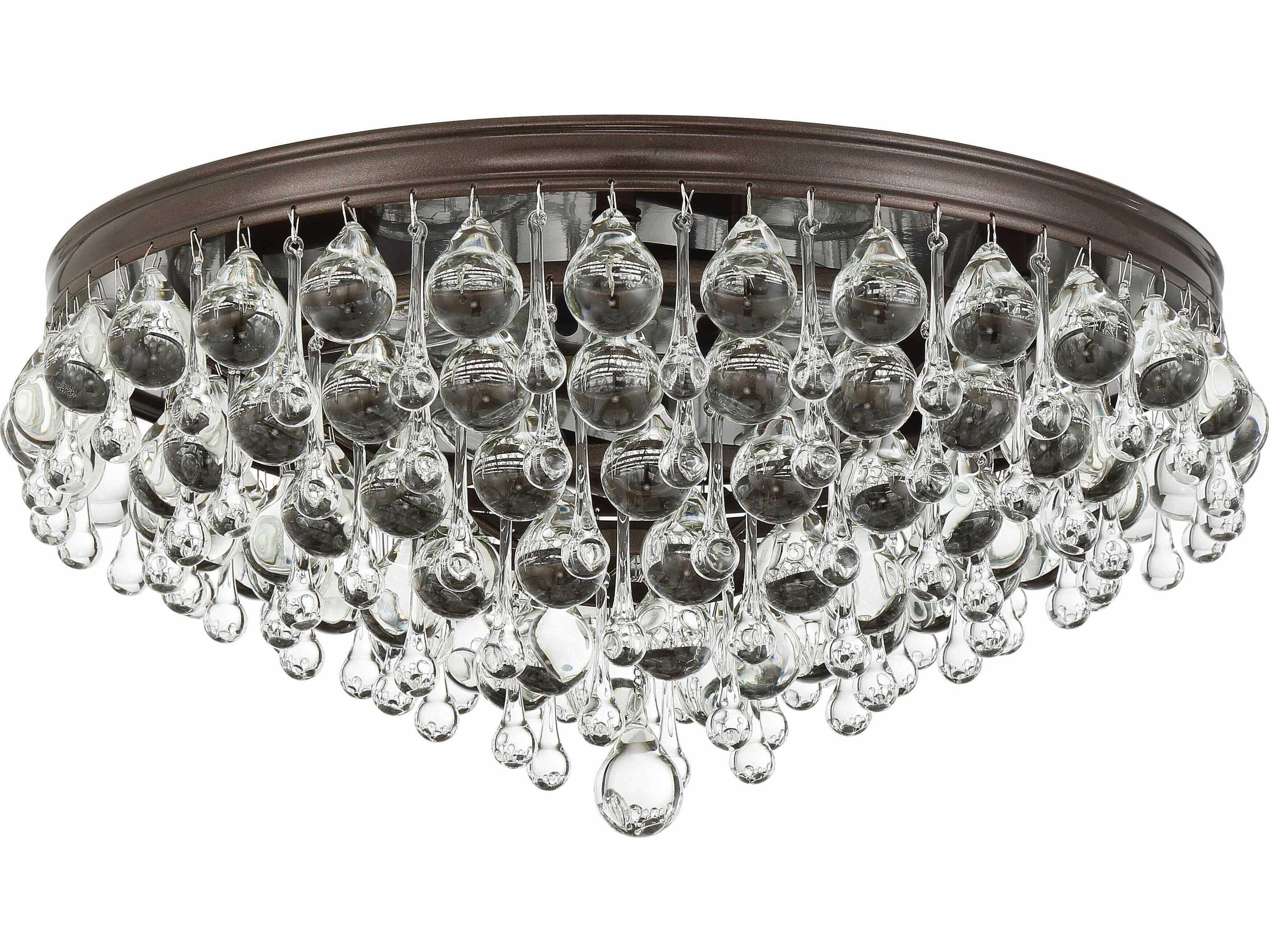 Crystorama Calypso 6-Light Vibrant Bronze Crystal Glass Tiered Flush Mount