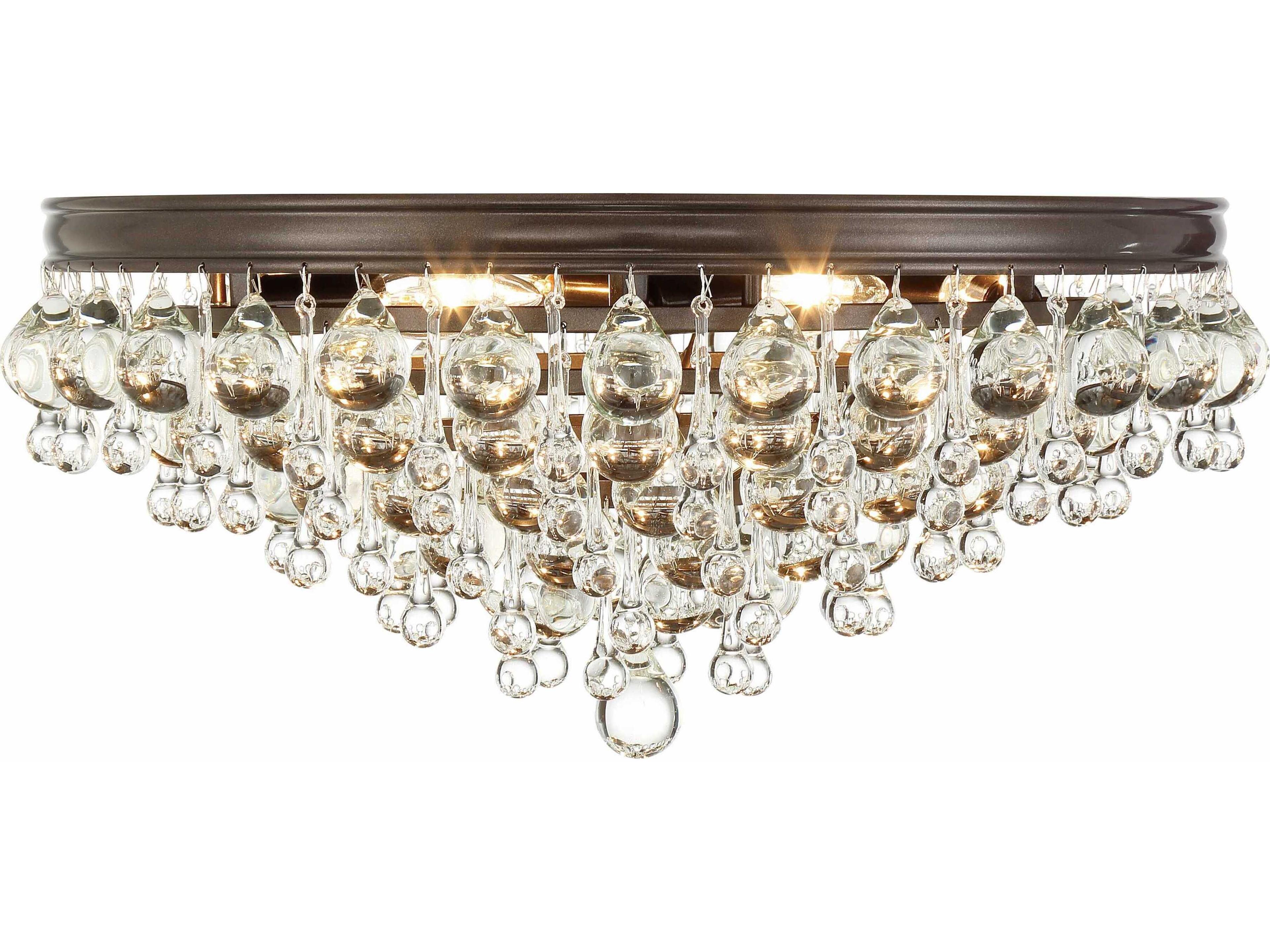 Crystorama Calypso 6-Light Vibrant Bronze Crystal Glass Tiered Flush Mount