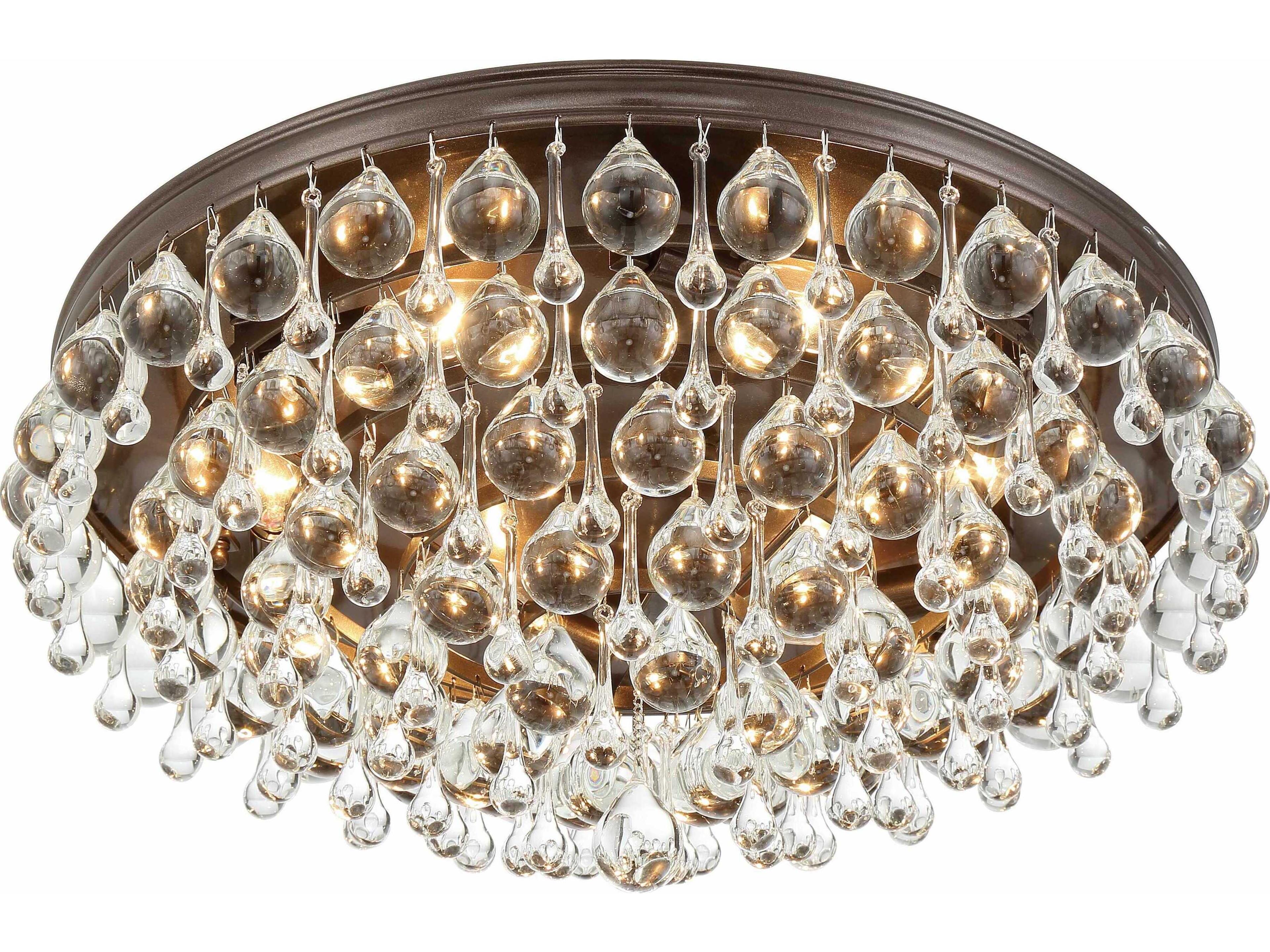 Crystorama Calypso 6-Light Vibrant Bronze Crystal Glass Tiered Flush Mount