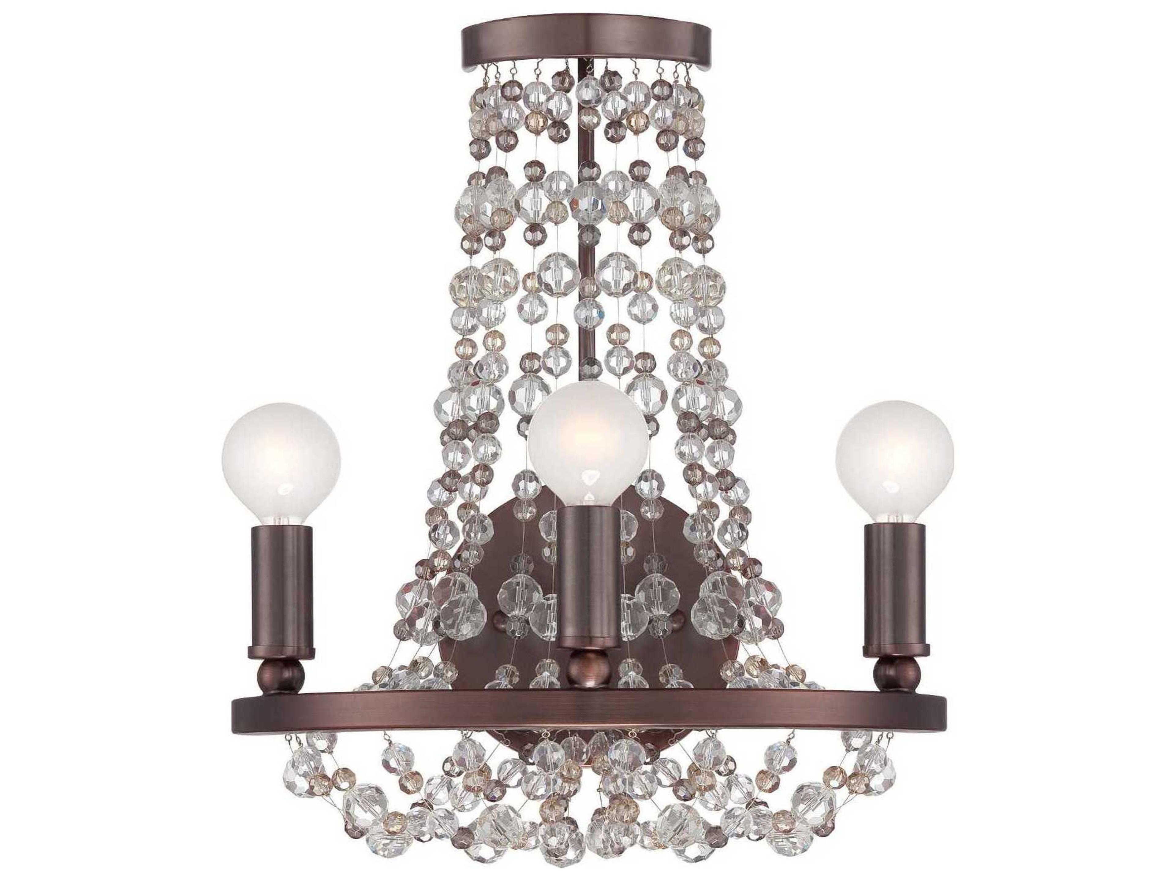 Crystorama Channing 3-Light Chrome Crystal Wall Sconce