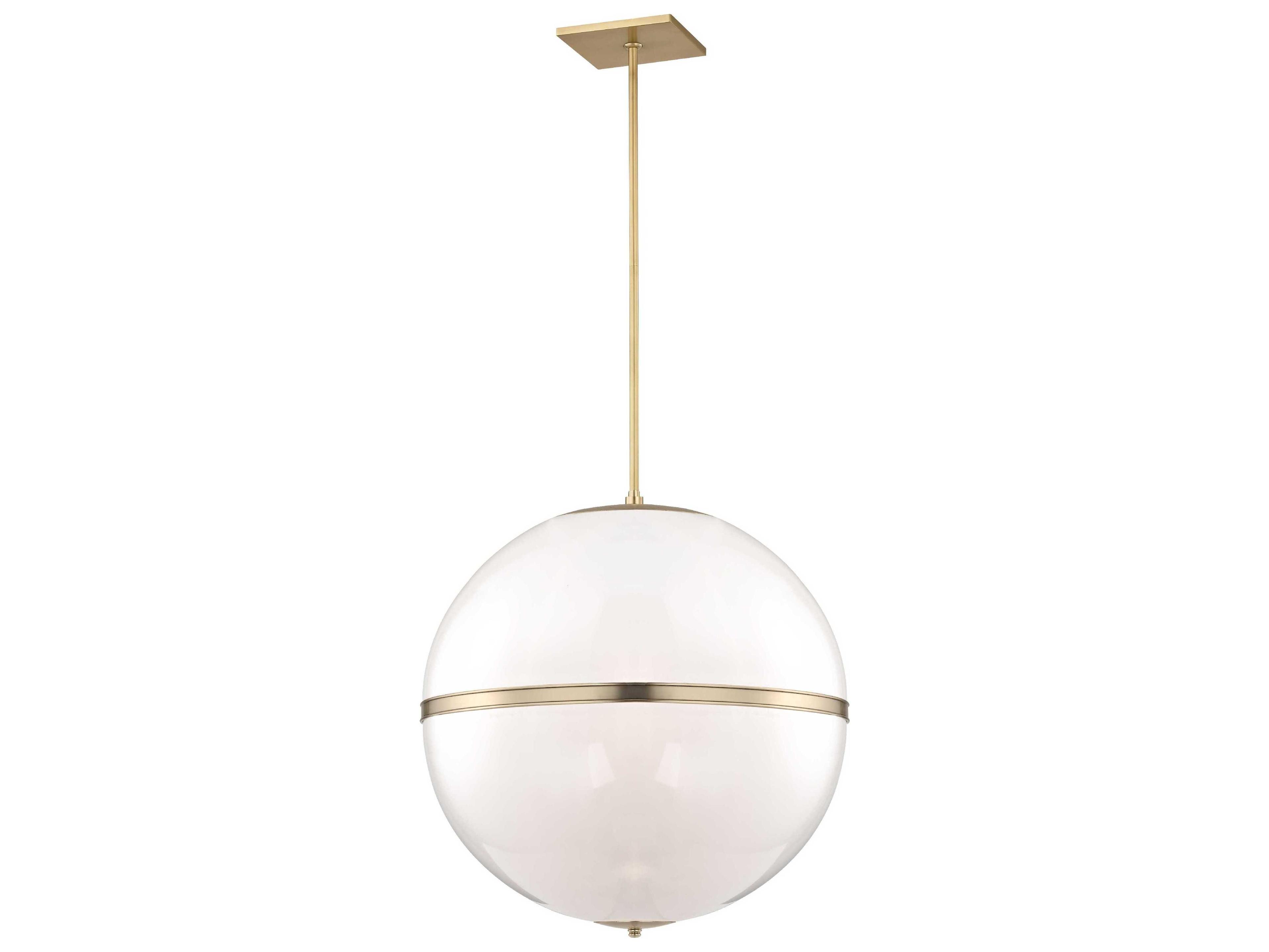 Truax 4-Light Aged Brass Glass Globe Pendant