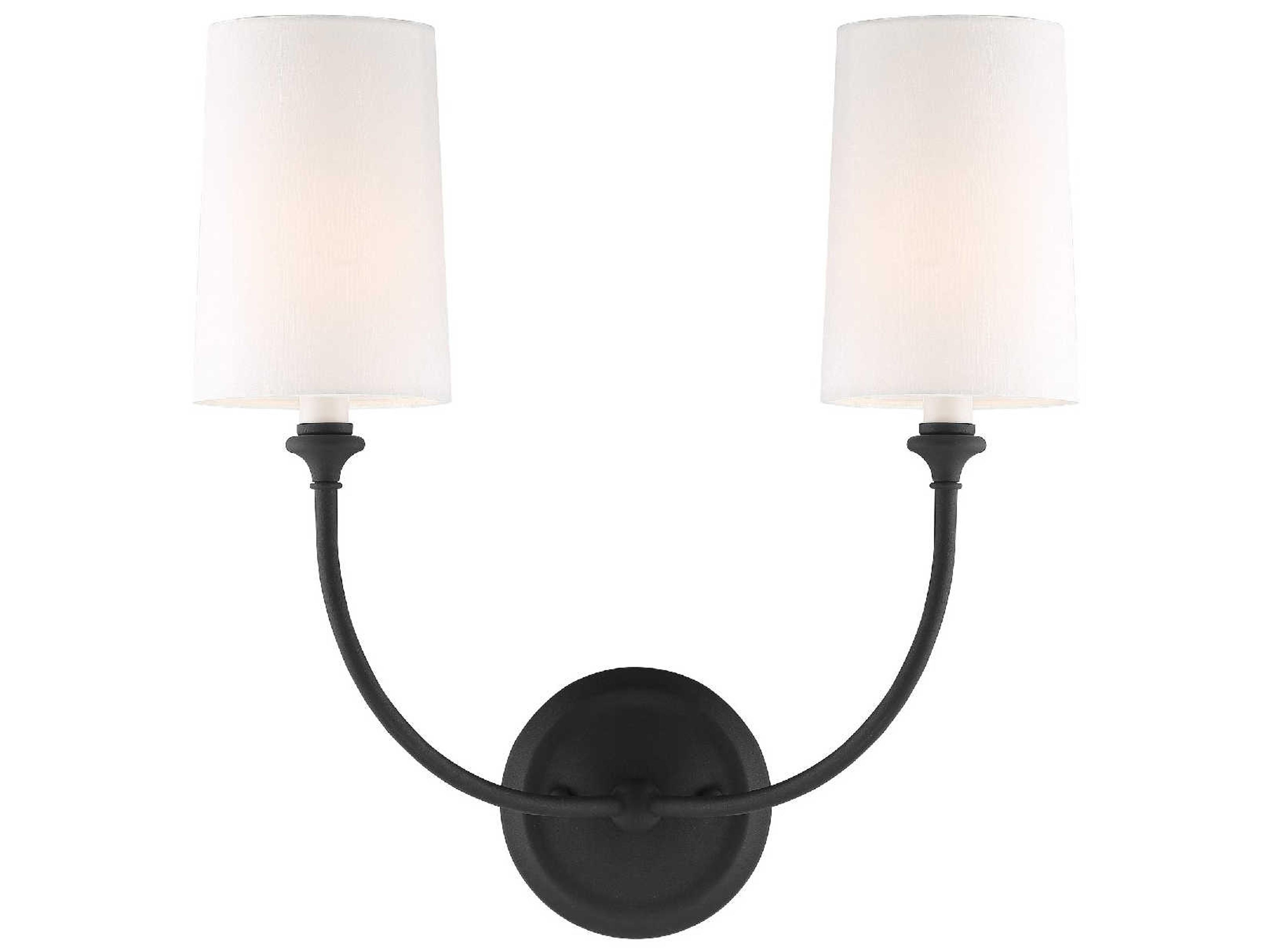 Sylvan 2-Light Black Forged Wall Sconce