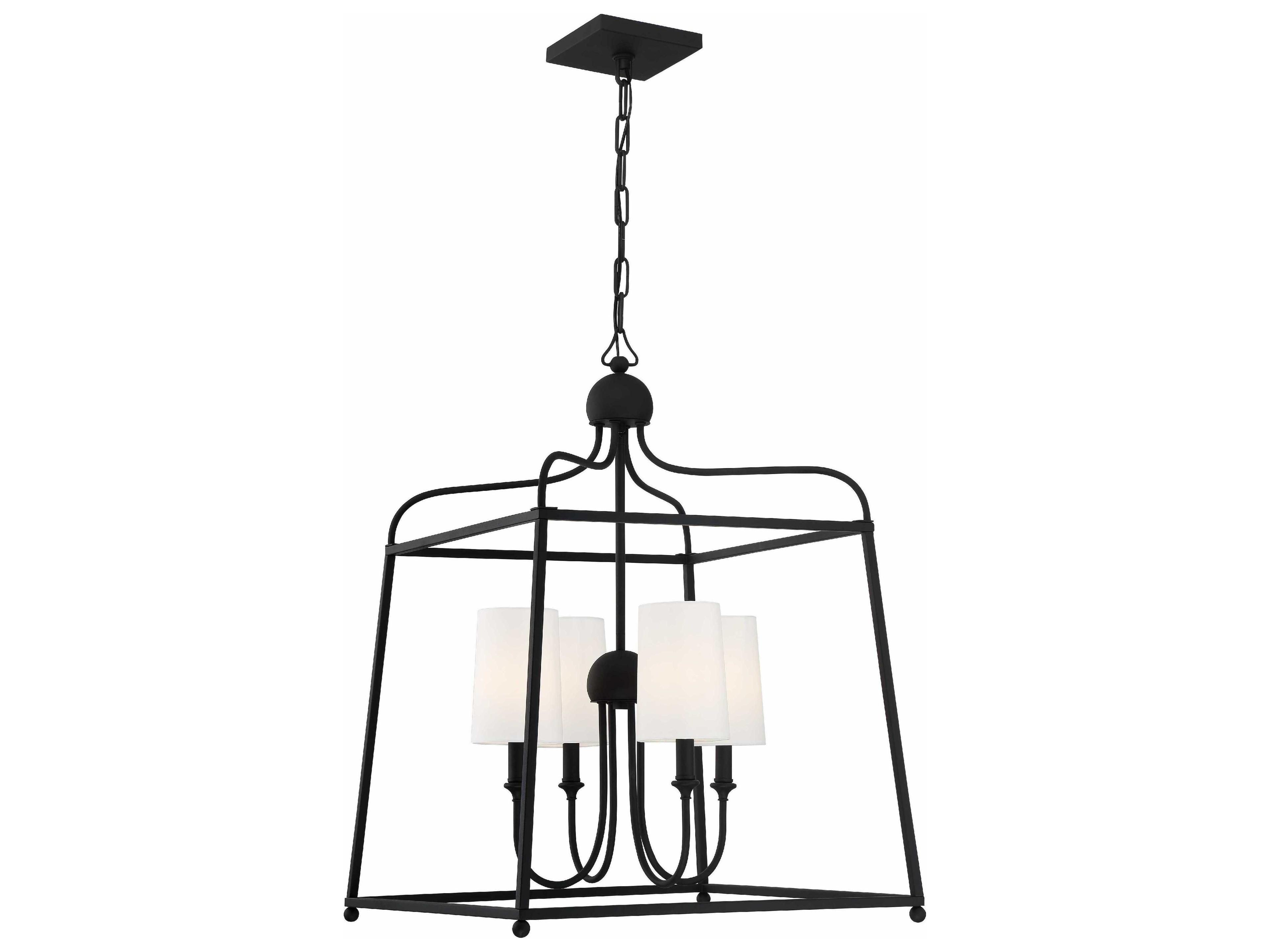 Sylvan 4-Light Black Forged Candelabra Chandelier