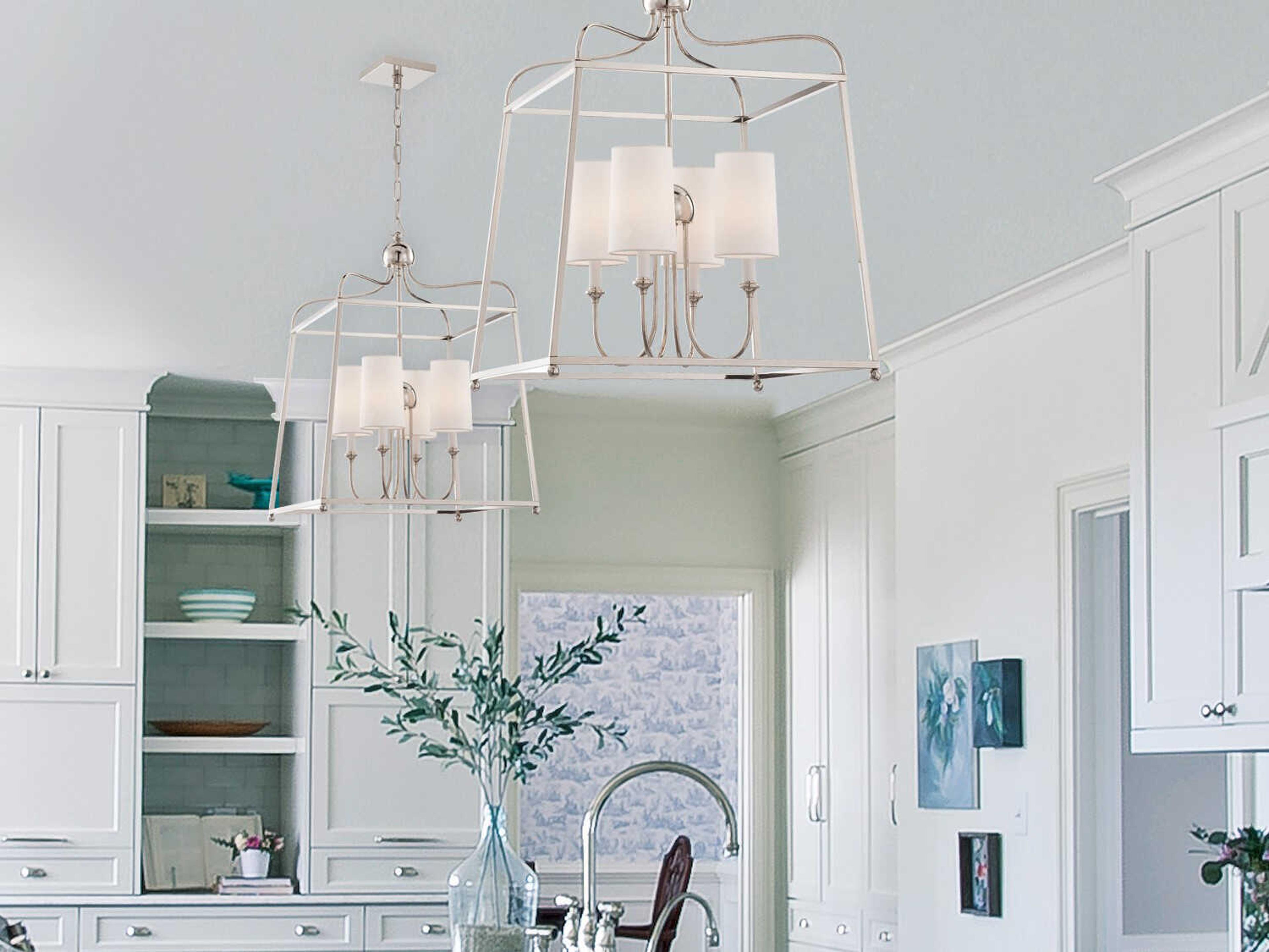 Crystorama Sylvan 4-Light Polished Nickel Candelabra Cylinder Chandelier