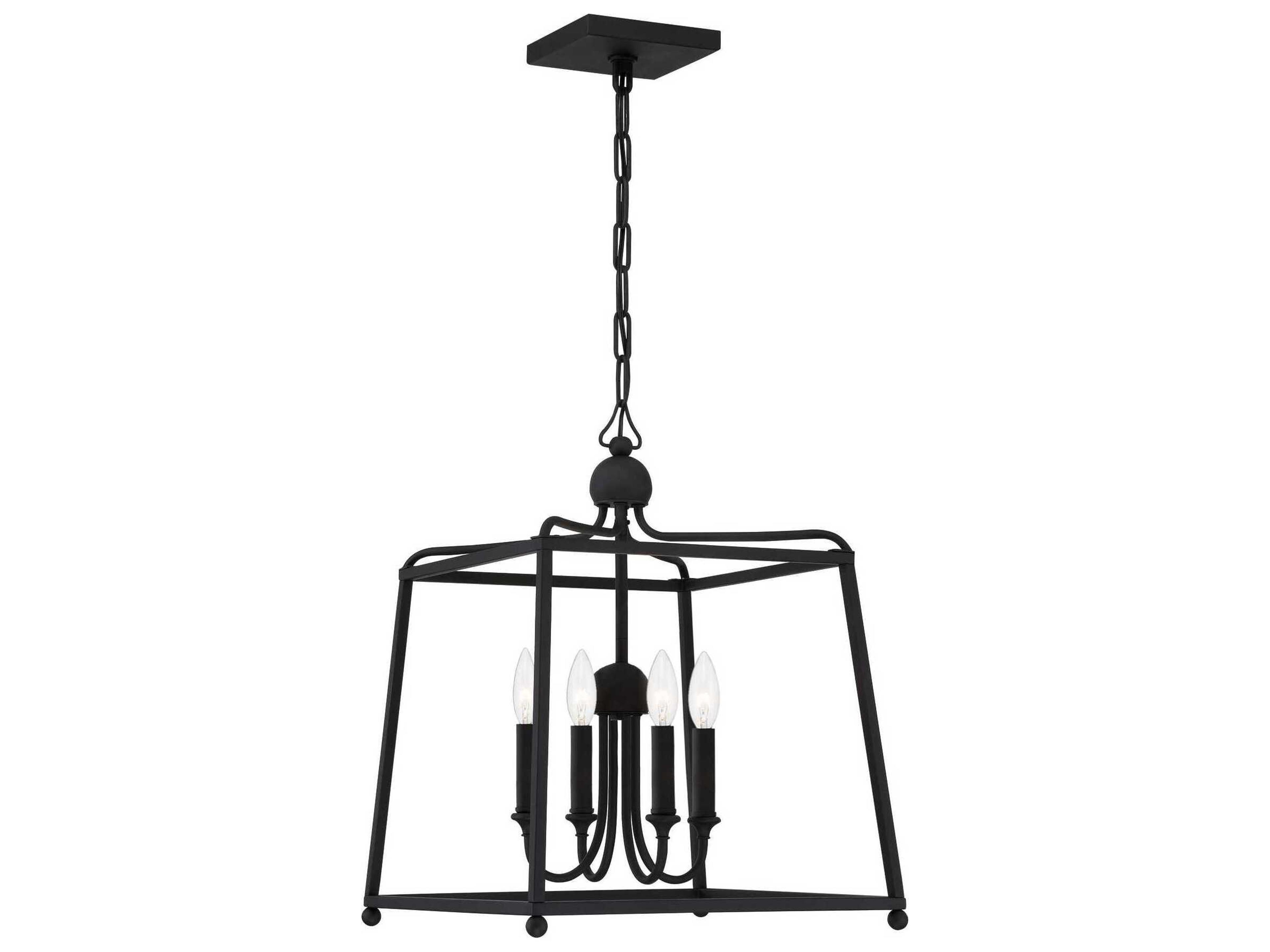 Sylvan 4-Light Black Forged Candelabra Chandelier